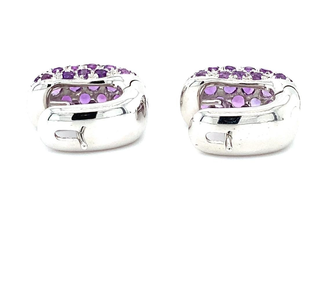 Women's Mouawad contemporary amethyst clip post earrings 18ct white gold For Sale