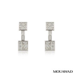 Mouawad Princess Cut Diamond Drop Earrings 4.20 Carat