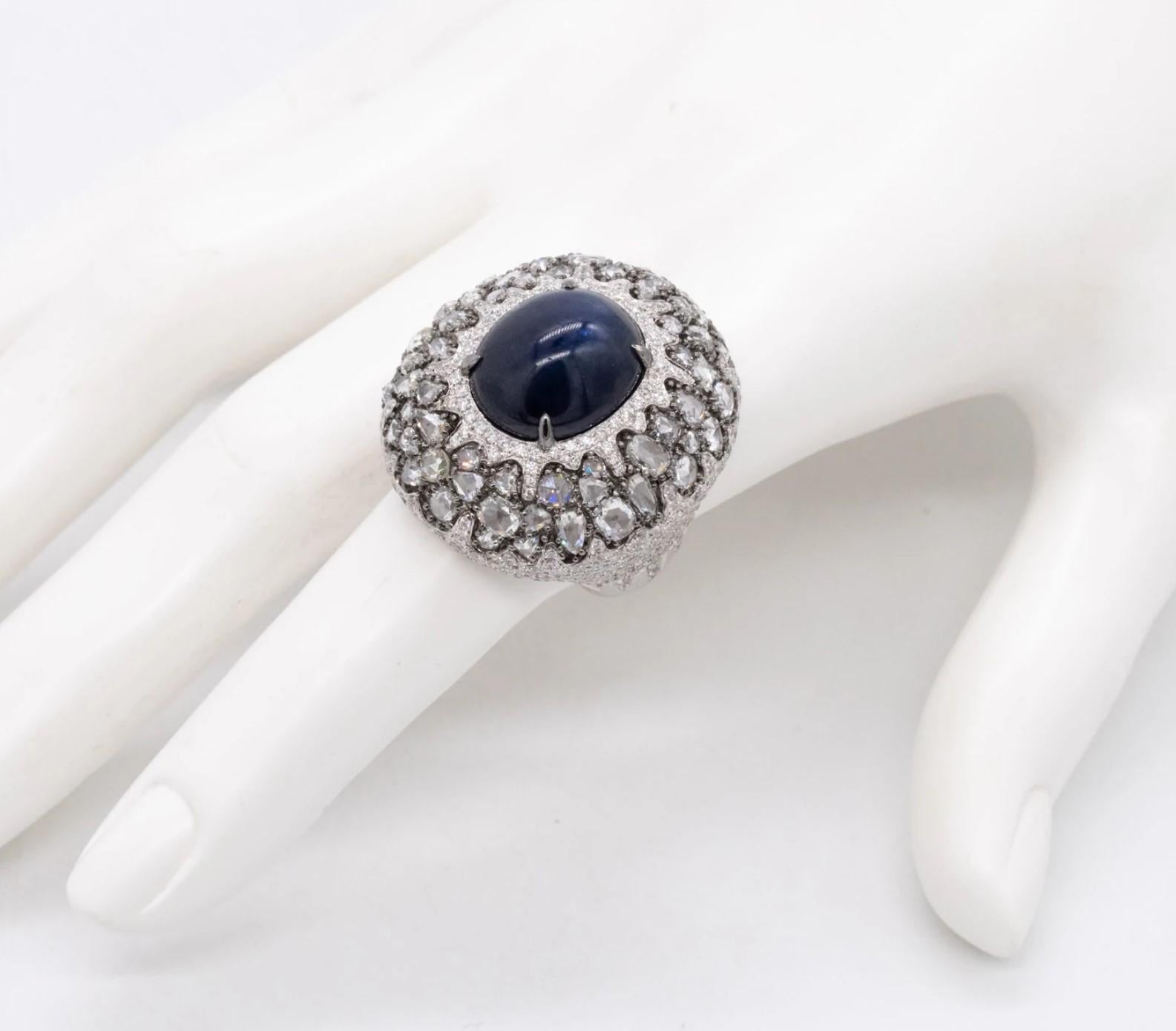 Women's Mouawad Rare Cocktail Ring in 18kt with 23.56 Ctw in Diamonds and Sapphire