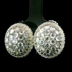 Mouawad Pendientes de botón ovalados de oro de 18 quilates con diamantes talla rosa ardiente de 3,66 ctw