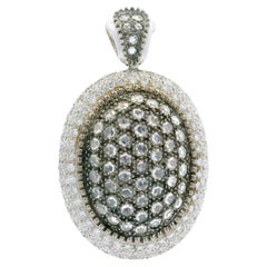 Mouawad Rosette Pendentif médaillon en or blanc 18 carats avec diamants taille rose de 5 carats
