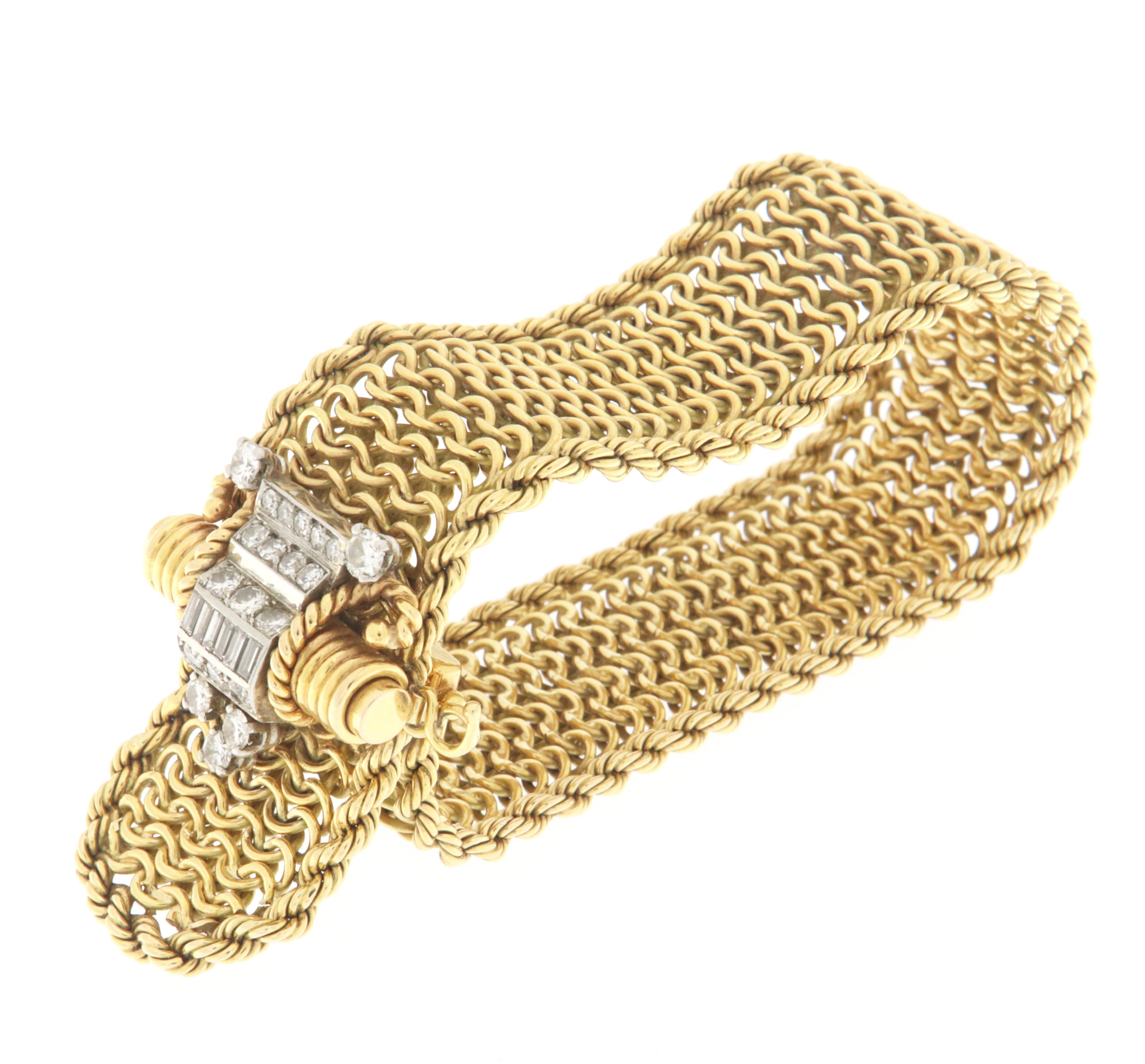 Mouboussin Diamonds 18 Karat Yellow Gold Cuff Bracelet 4
