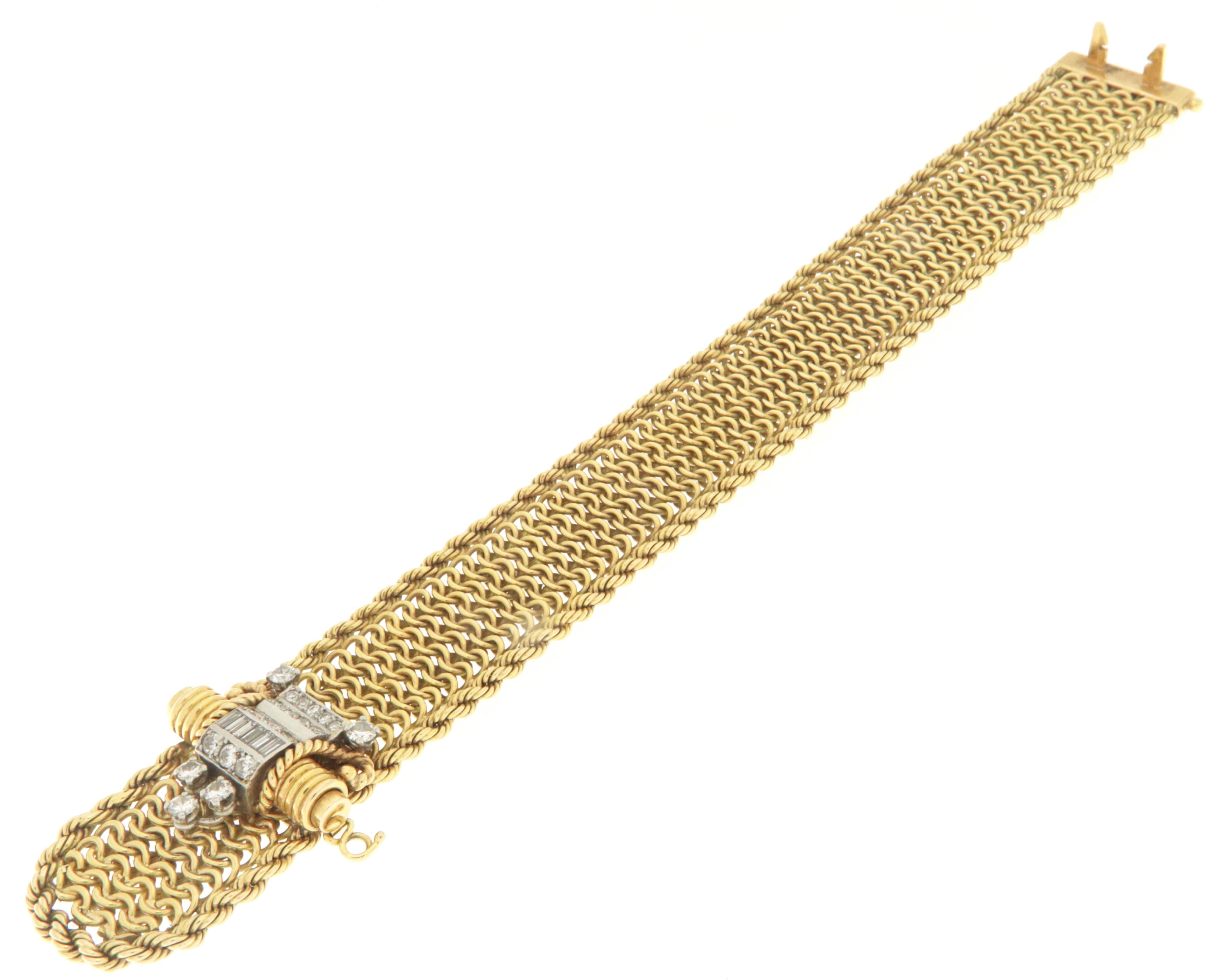 Mouboussin Diamonds 18 Karat Yellow Gold Cuff Bracelet 6