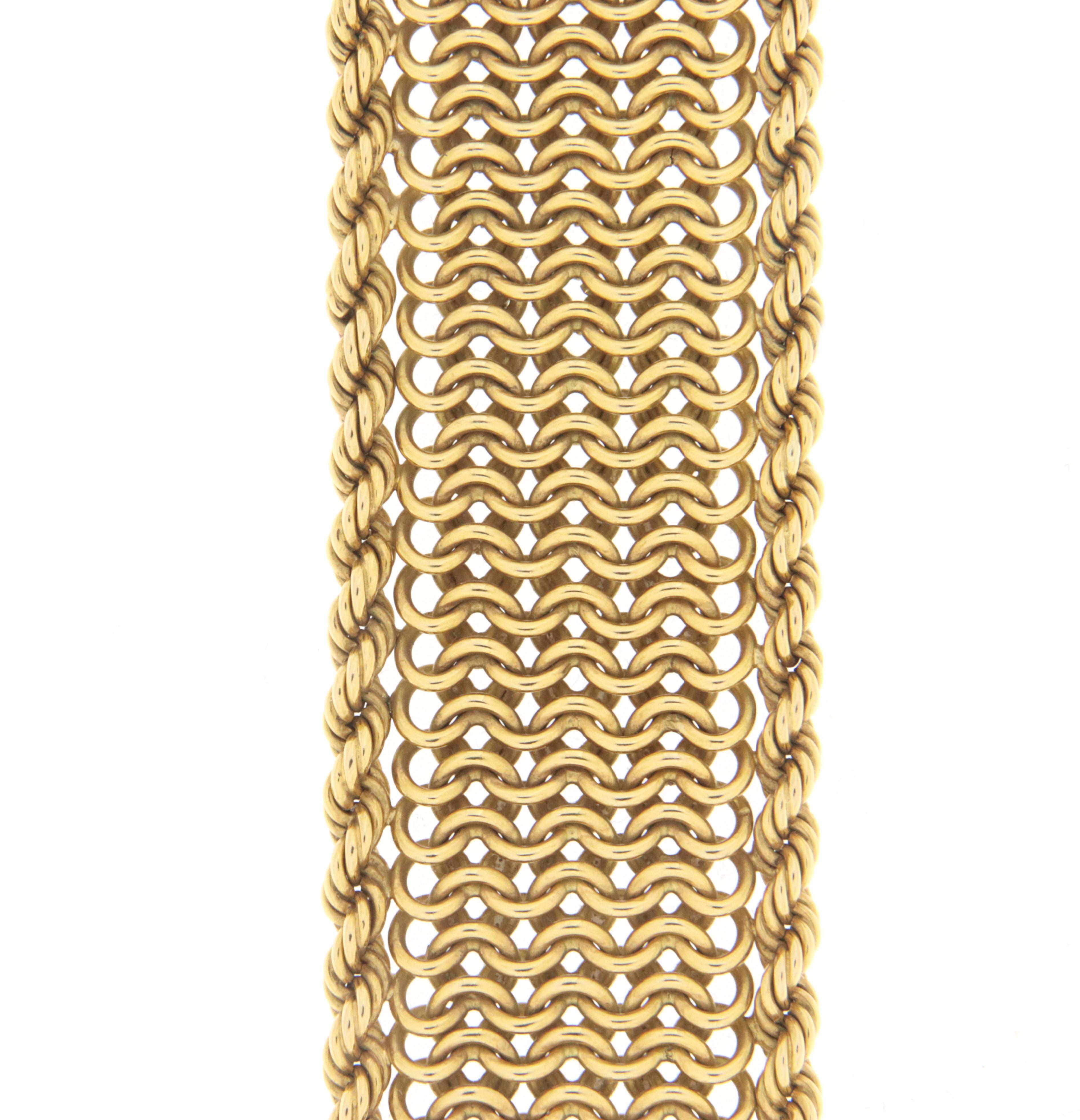 Artisan Mouboussin Diamonds 18 Karat Yellow Gold Cuff Bracelet