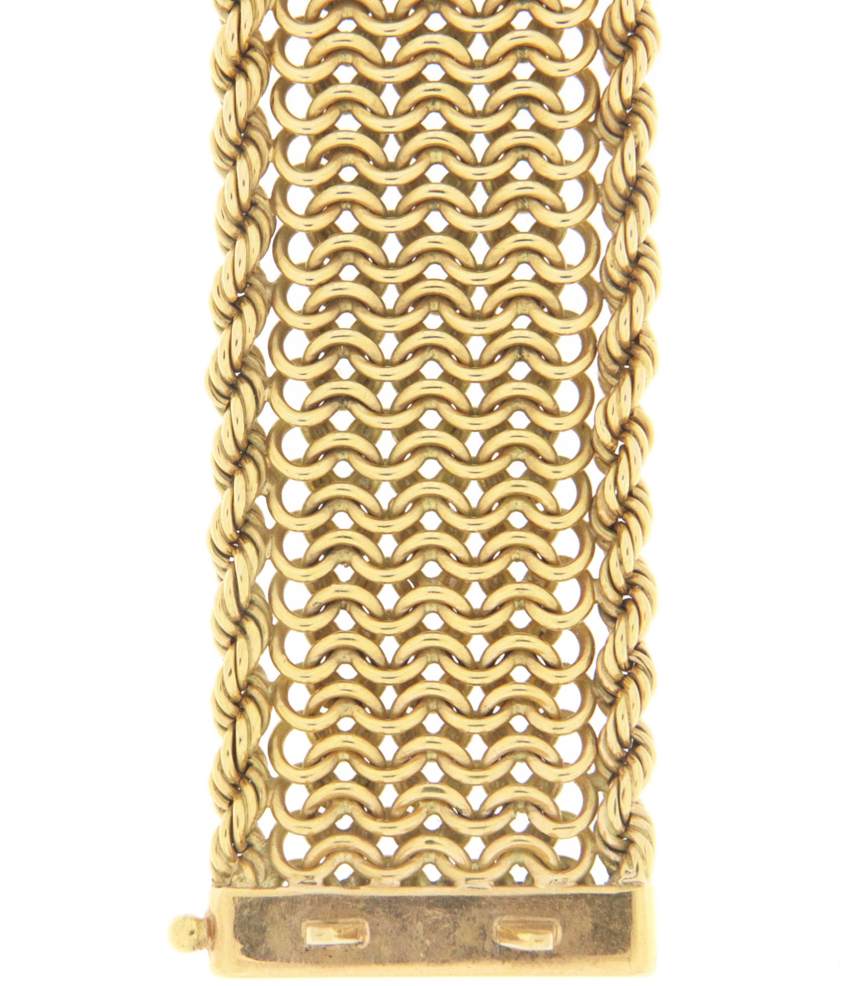 Brilliant Cut Mouboussin Diamonds 18 Karat Yellow Gold Cuff Bracelet