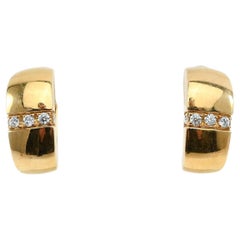 Mouboussin Gold and Diamond Half Hoop Earrings
