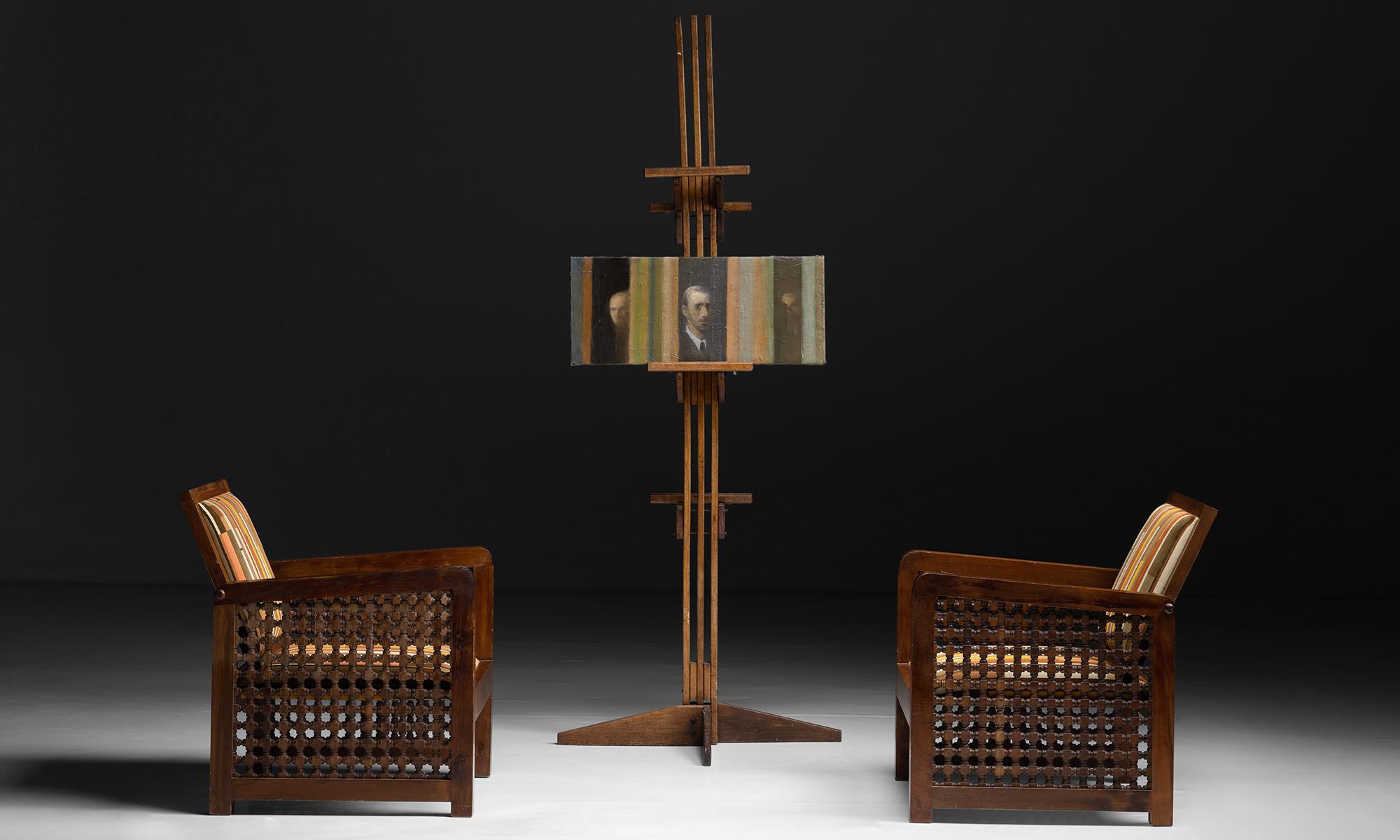 Moucharabieh Armchairs, France, circa 1970 2