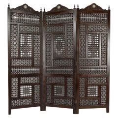 Moucharabieh folding screen / room divider / paravent, Egypt, 19th Century