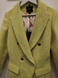 Mouche multicoloured green coat jacket size 38 it