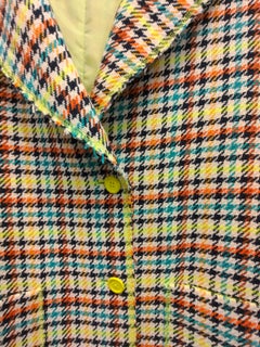 Mouche multicoloured linen green coat size S
