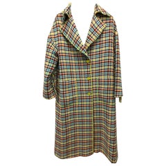 Mouche multicoloured linen green coat size S