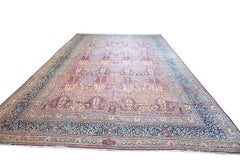 Excellent Red Background Color With Single Geometric Pattern Persian Moud Rug