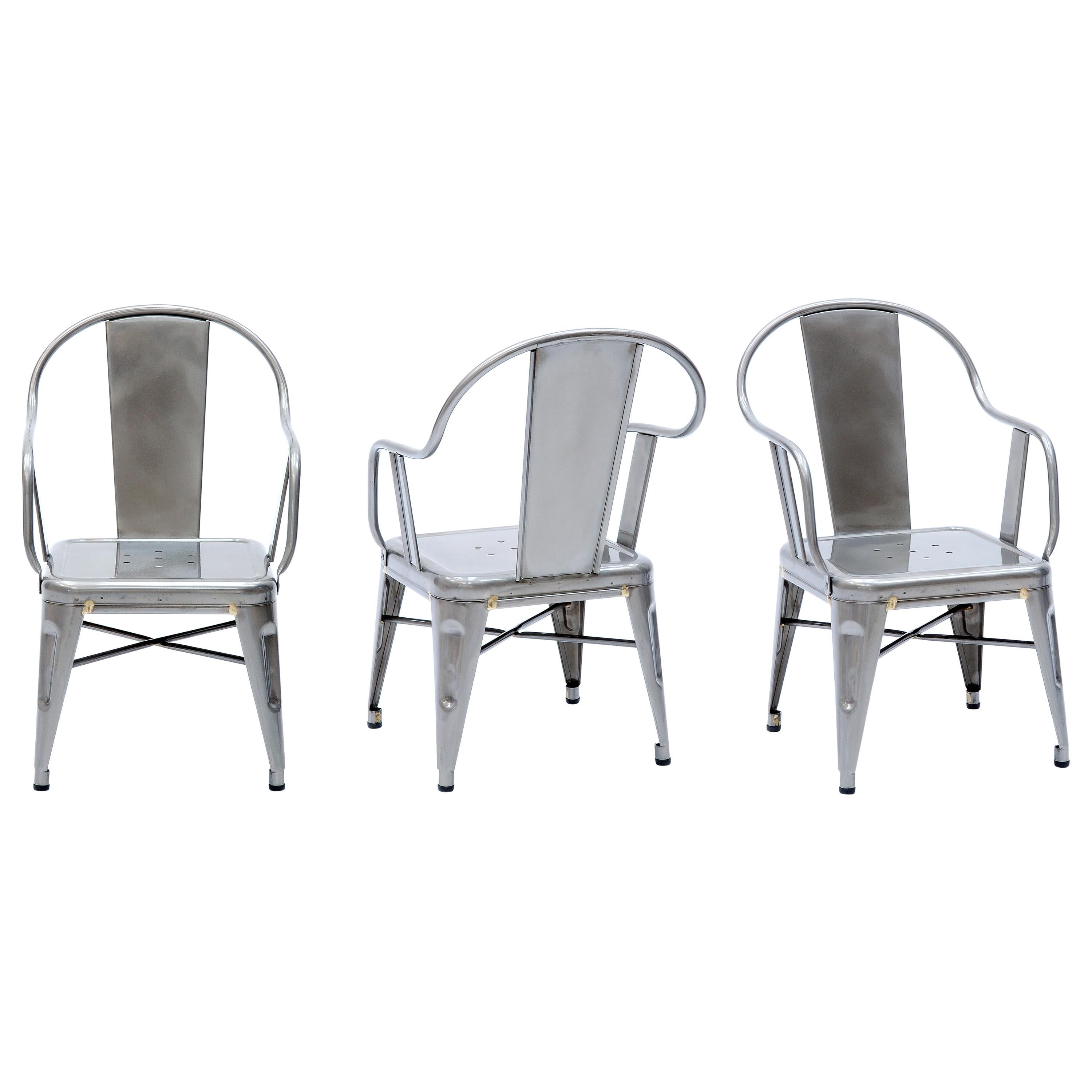 Mouette Kids Armchair in Lacquered Steel by Xavier Pauchard & Tolix For Sale