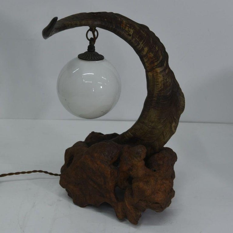 Mouflon Horn Hunting Lamp For Sale at 1stDibs