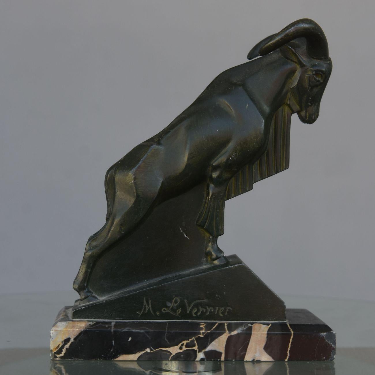 Mouflon in Spelter Patinated by Le Verrier 1
