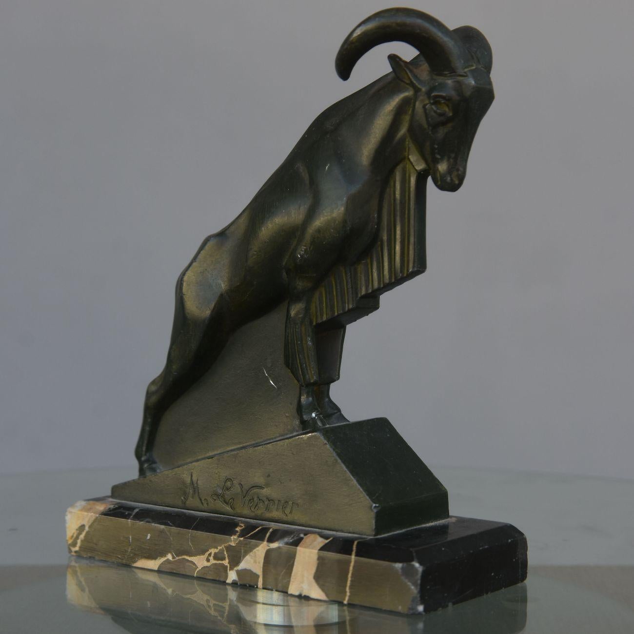 Mouflon in Spelter Patinated by Le Verrier 3