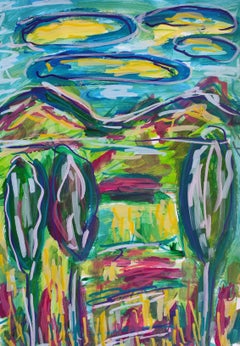 „Über der Provence“ – Ein abstraktes impressionistisches Naturgemälde von der französischen Riviera