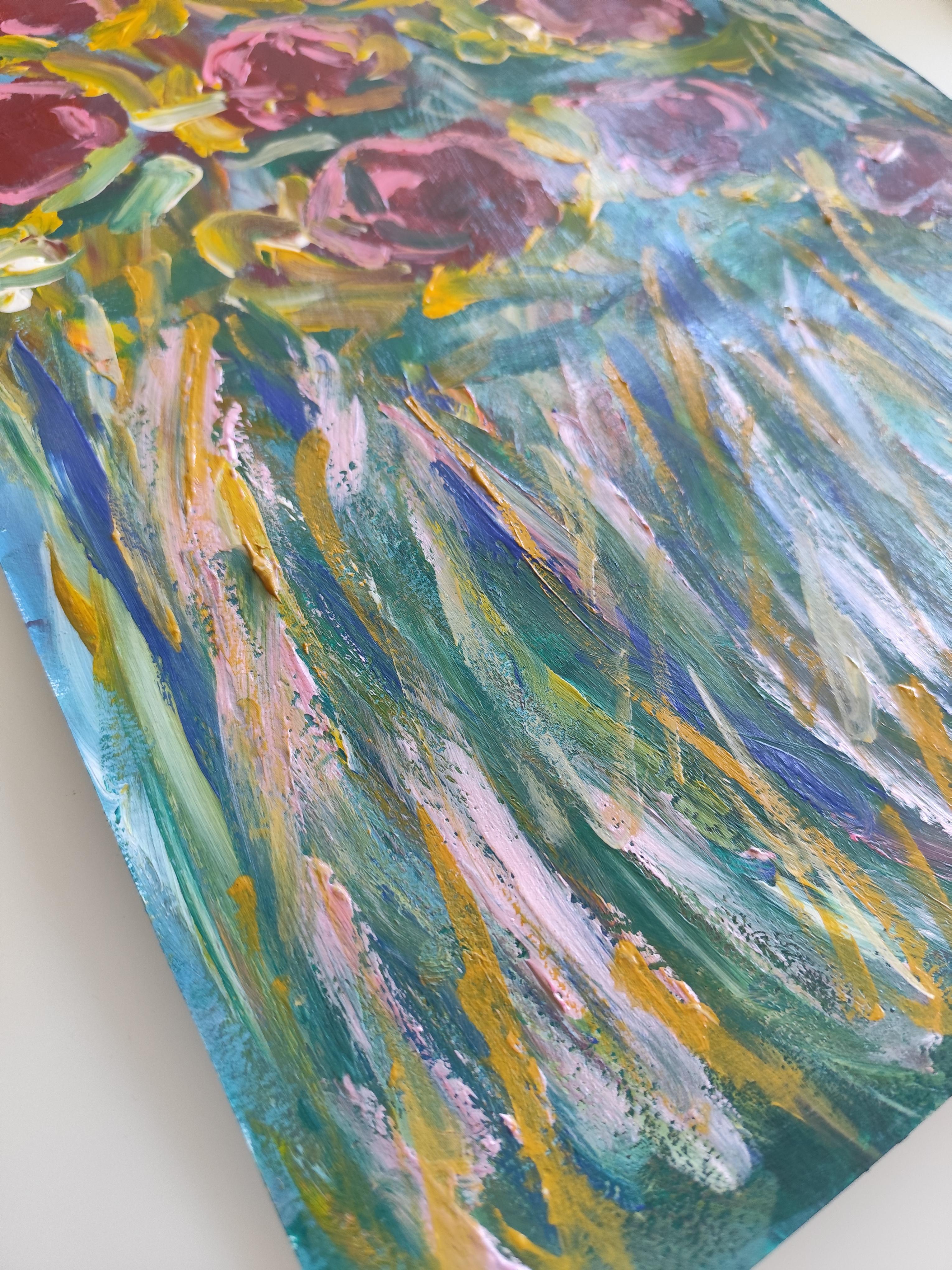 Abstract Expressionist impressionist floral paper 