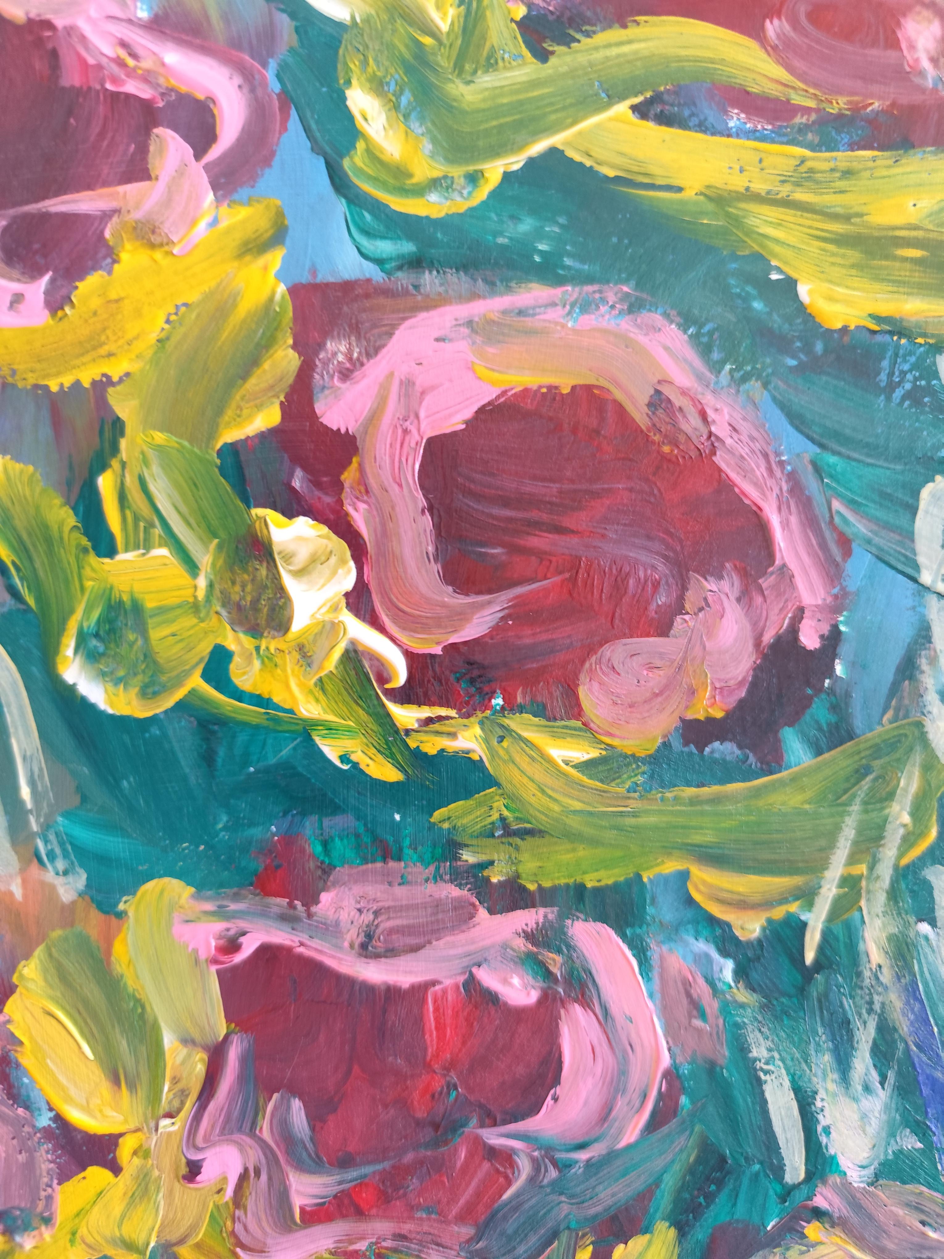 Abstract Expressionist impressionist floral paper 