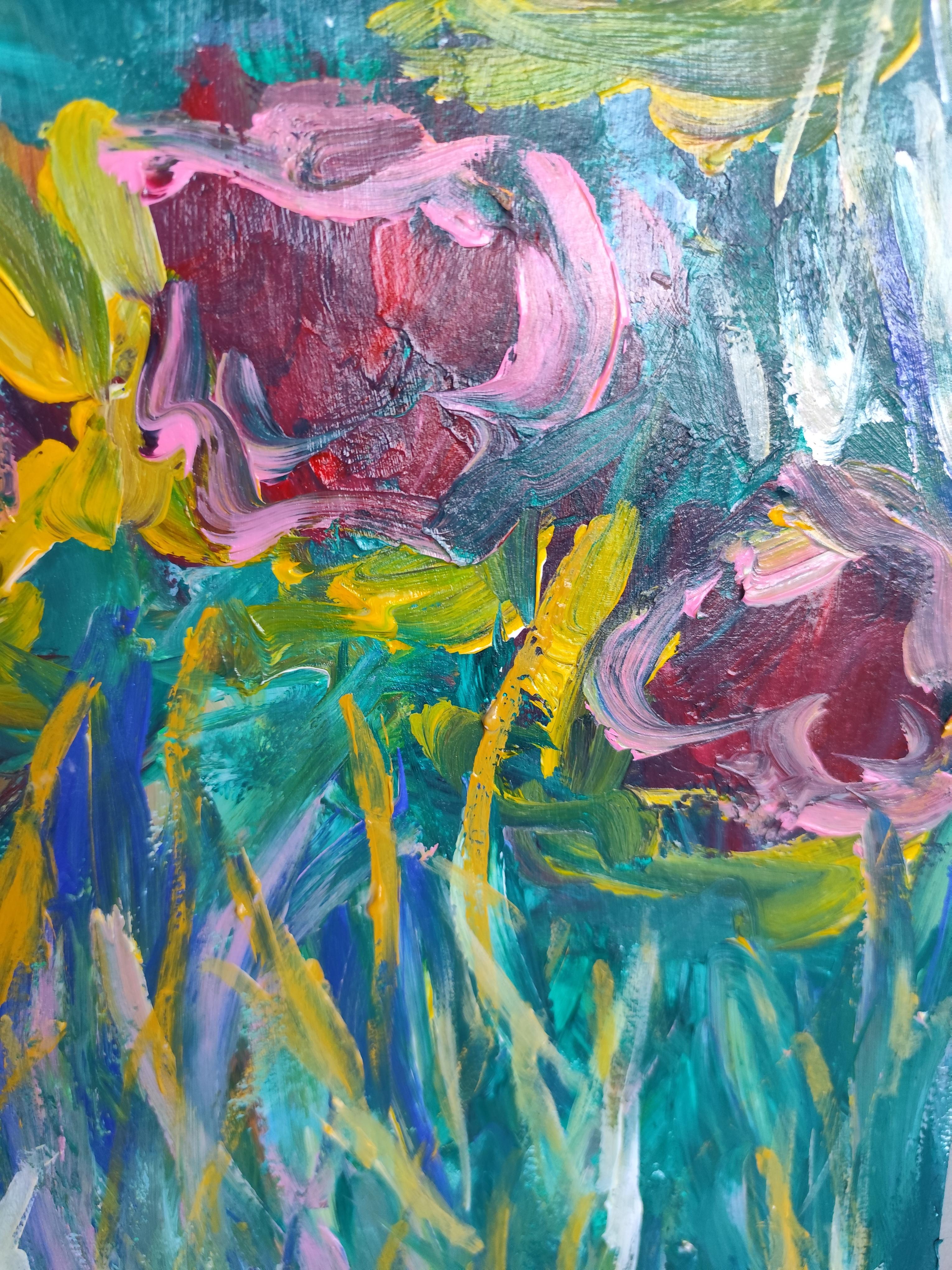 Abstract Expressionist impressionist floral paper 