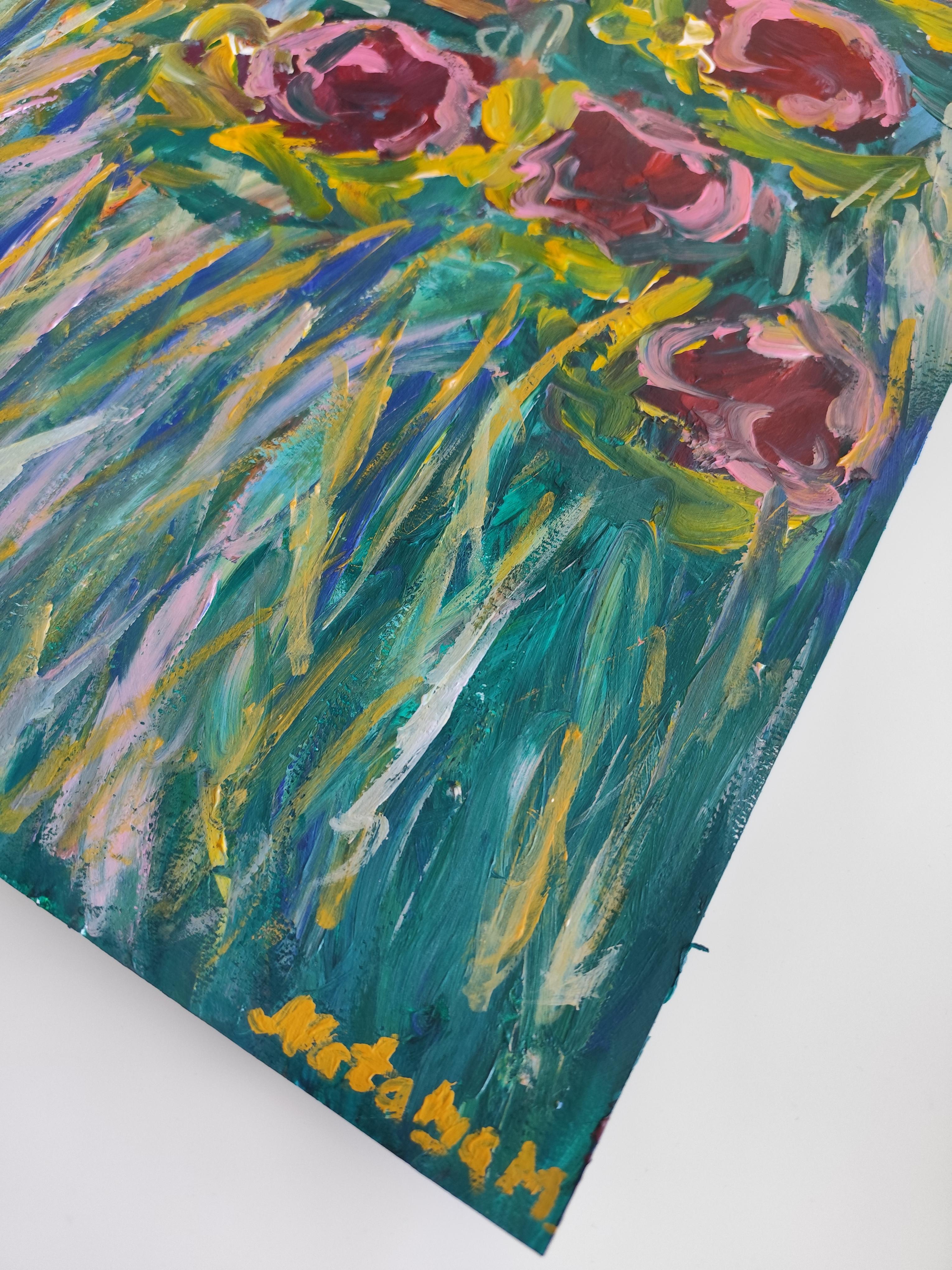 Abstract Expressionist impressionist floral paper 