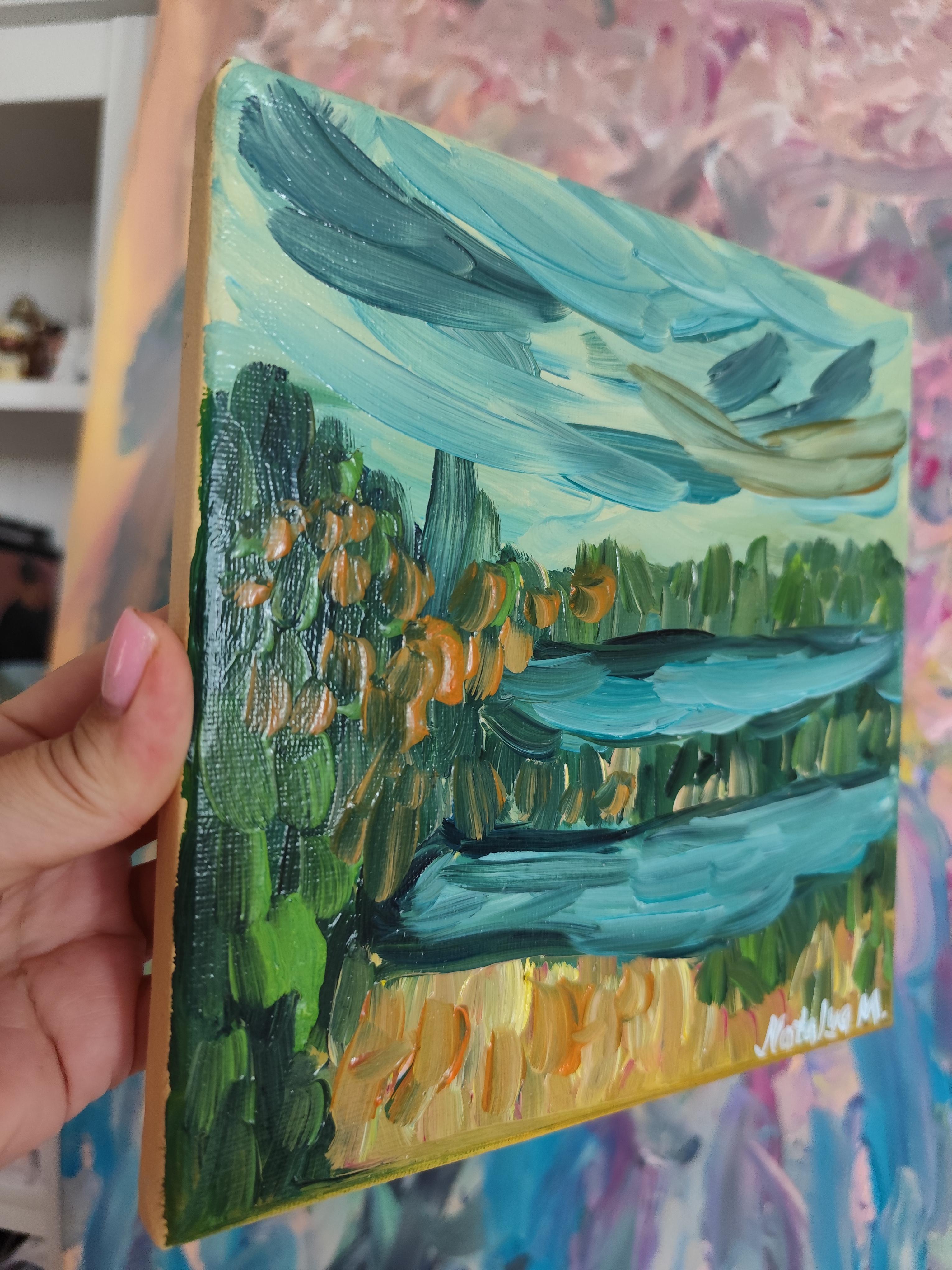 Abstract Expressionist impressionist nature oil painting 