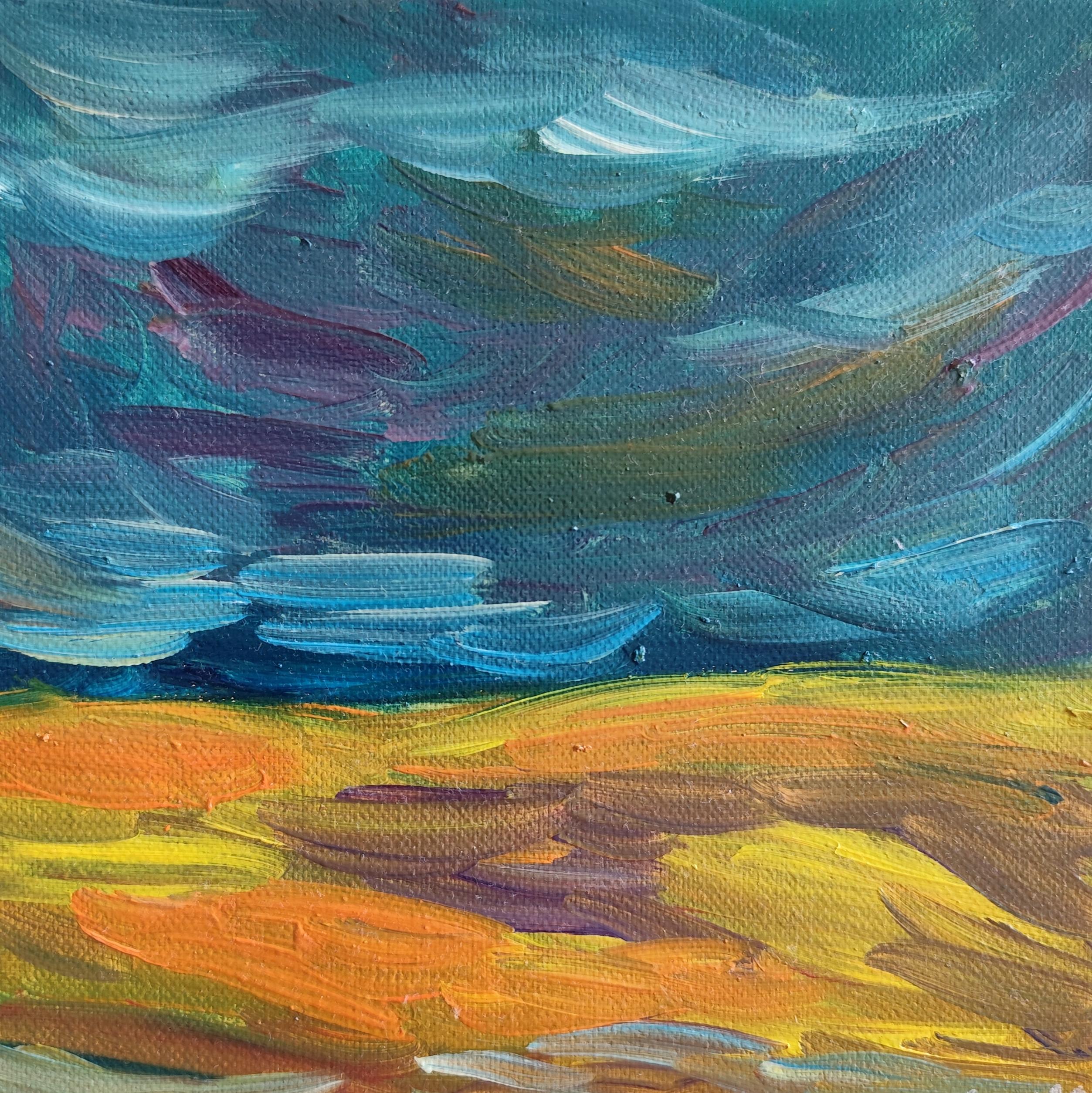 Mougenot Natalya Landscape Painting – Abstrakter Expressionist impressionistische Natur Ölgemälde "Serenity's embrace"