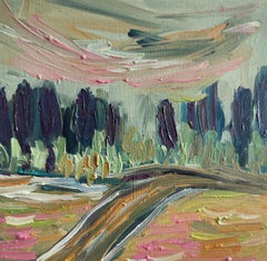 Pittura ad olio impressionista espressionista astratta "Viaggio nella natura".