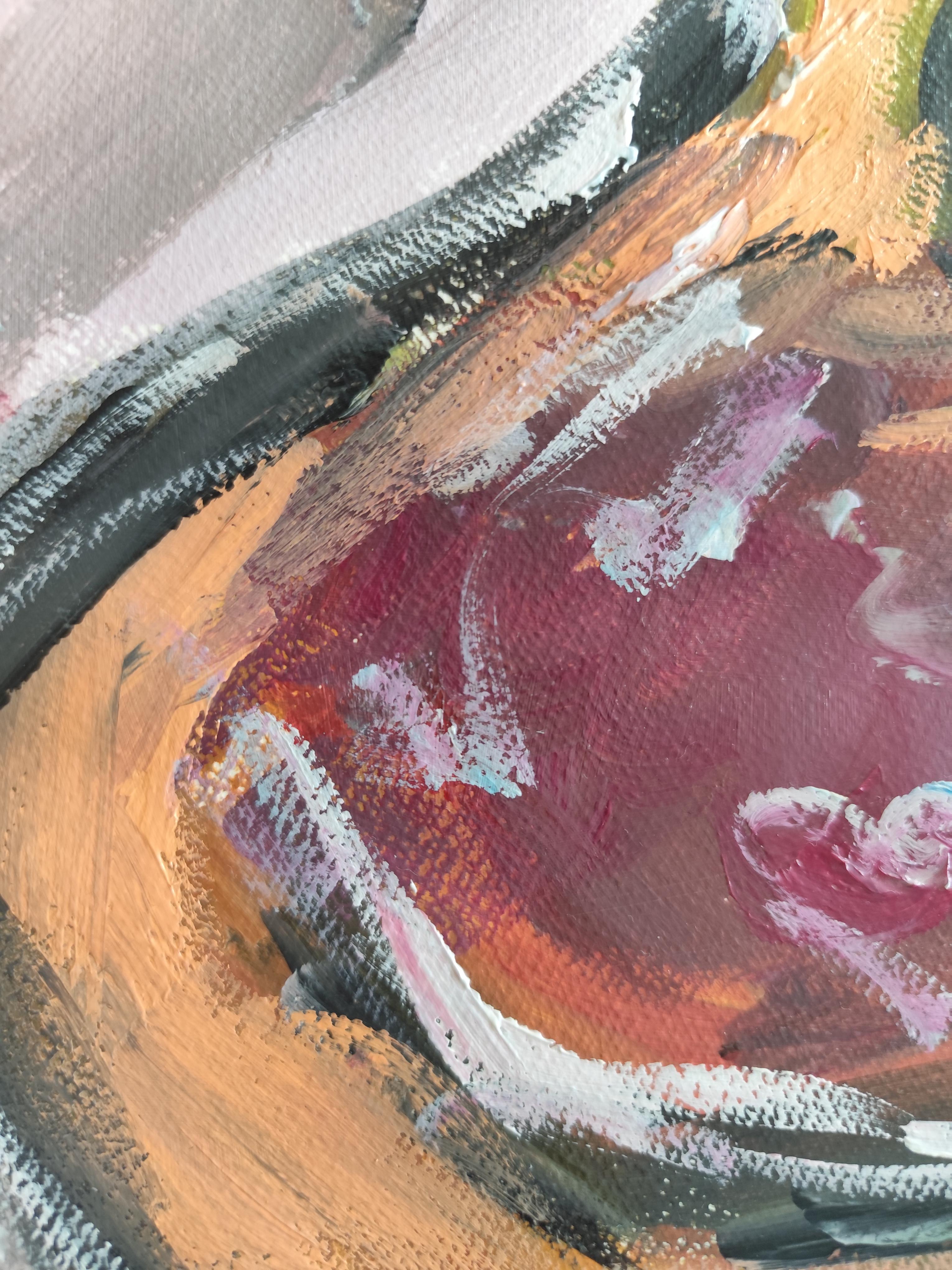 Abstract Expressionist impressionist portrait  of a woman on paper 