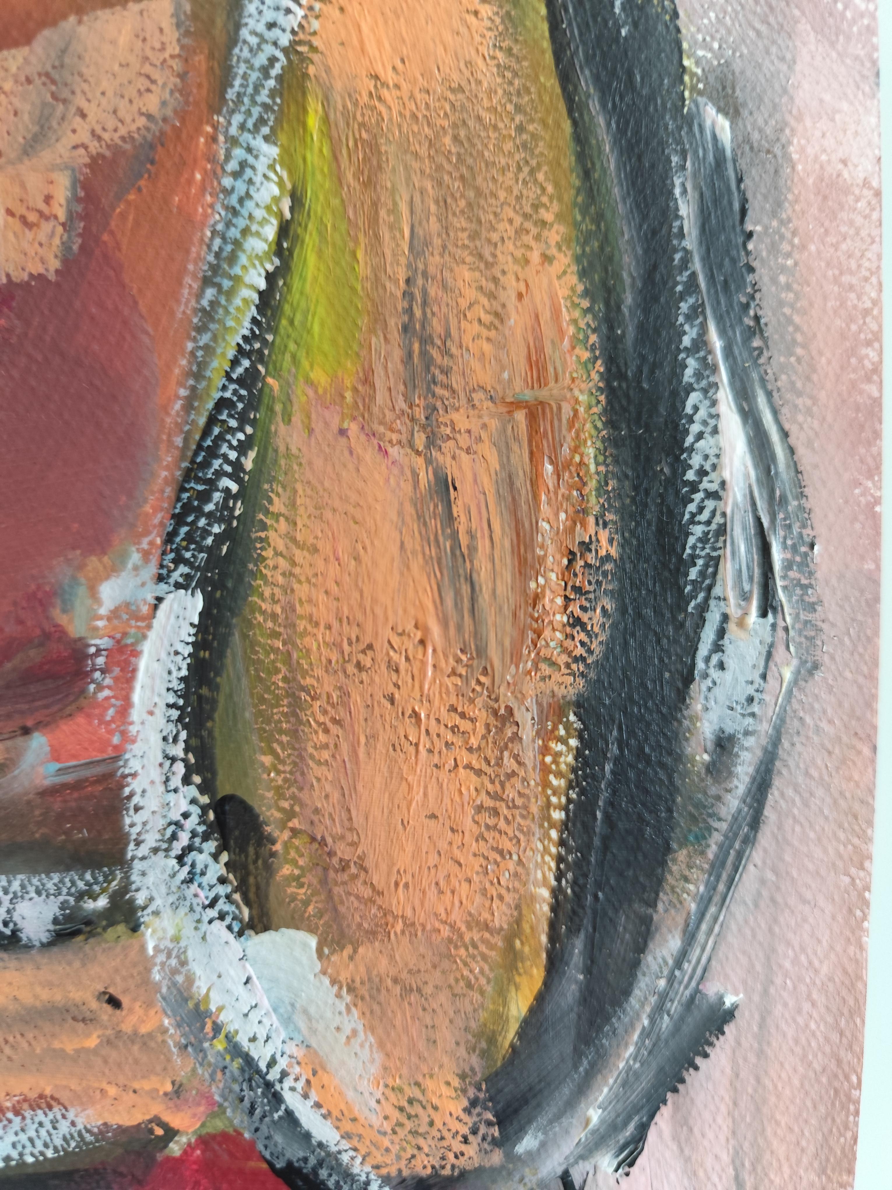 Abstract Expressionist impressionist portrait  of a woman on paper 