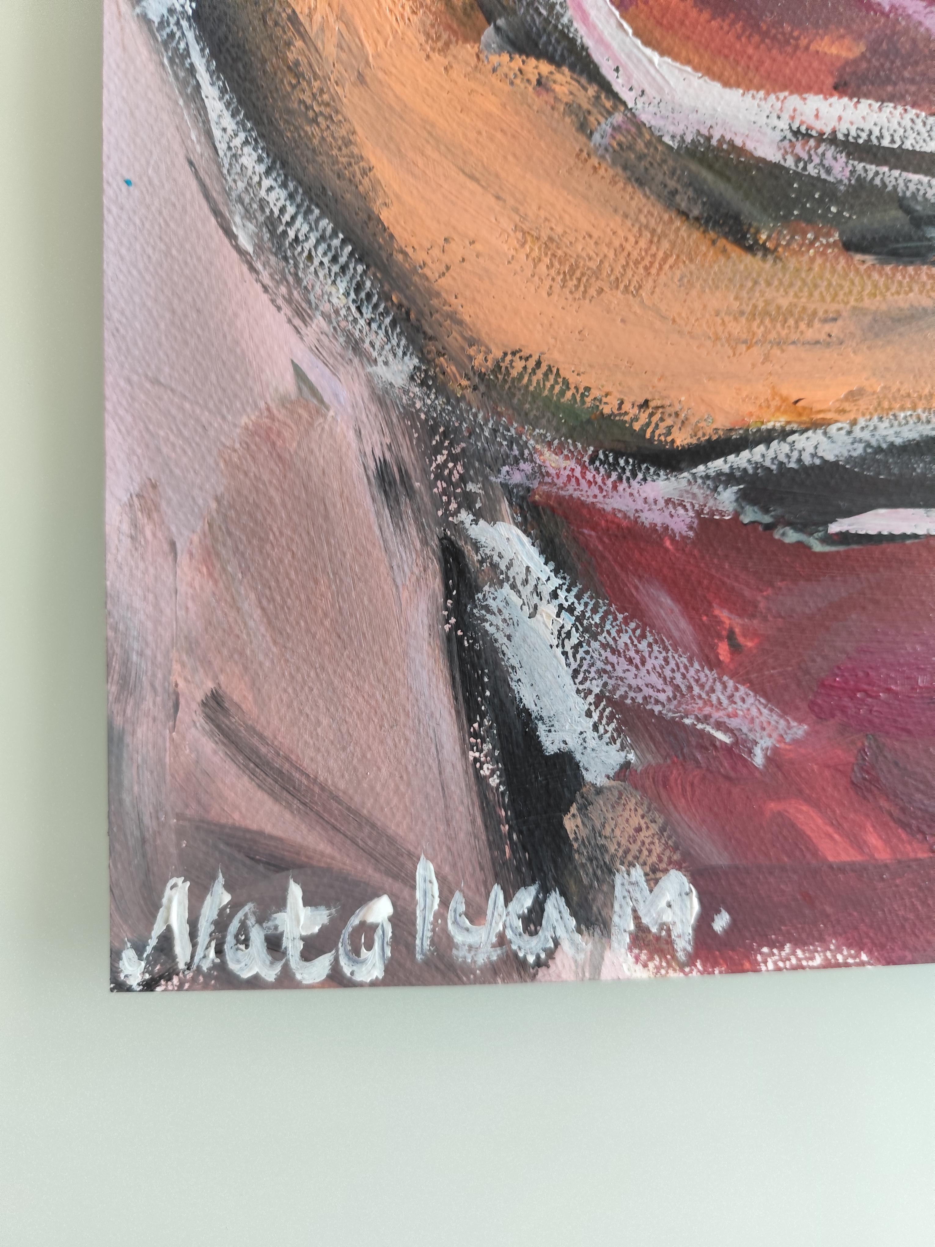 Abstract Expressionist impressionist portrait  of a woman on paper 