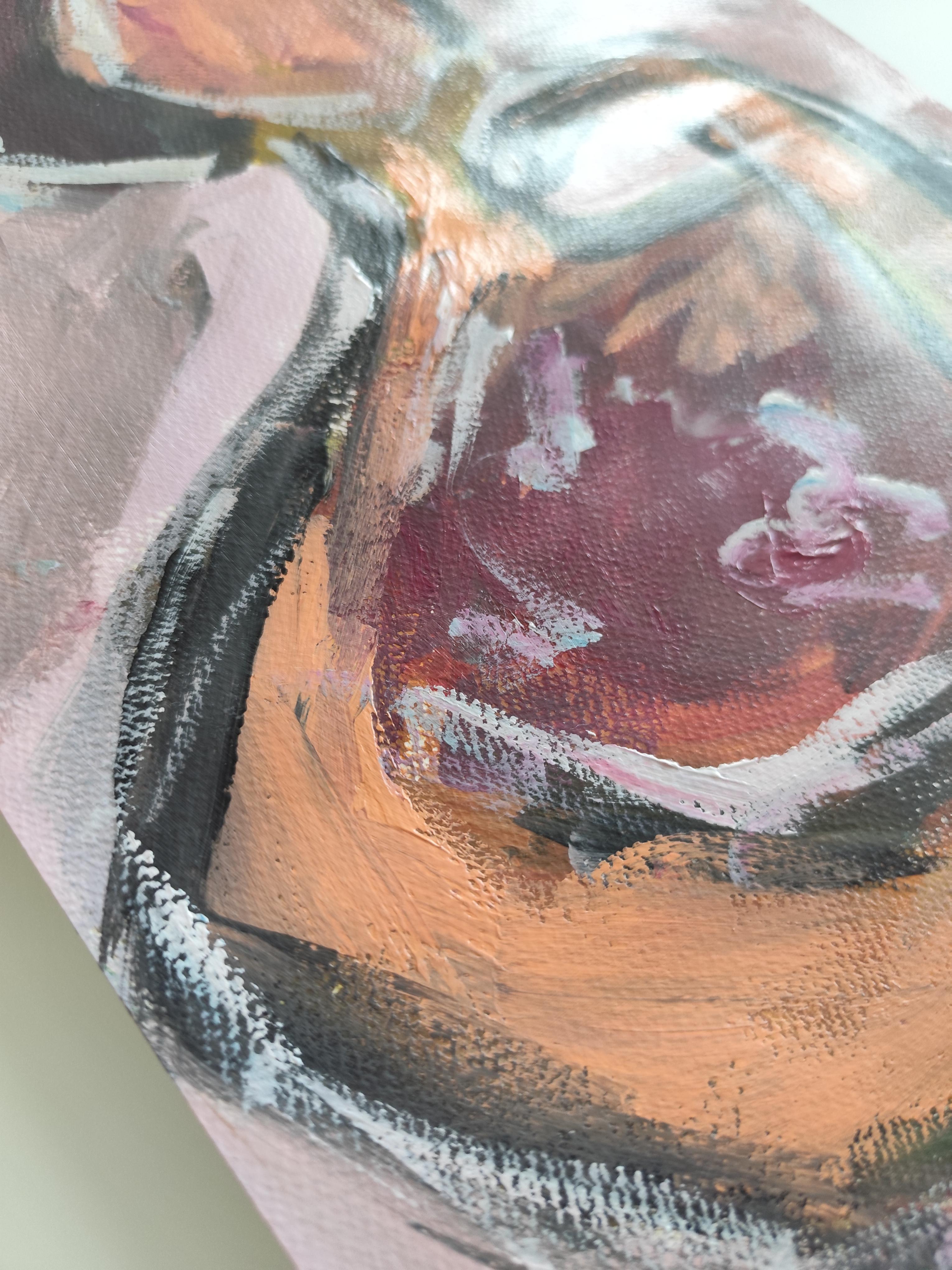 Abstract Expressionist impressionist portrait  of a woman on paper 