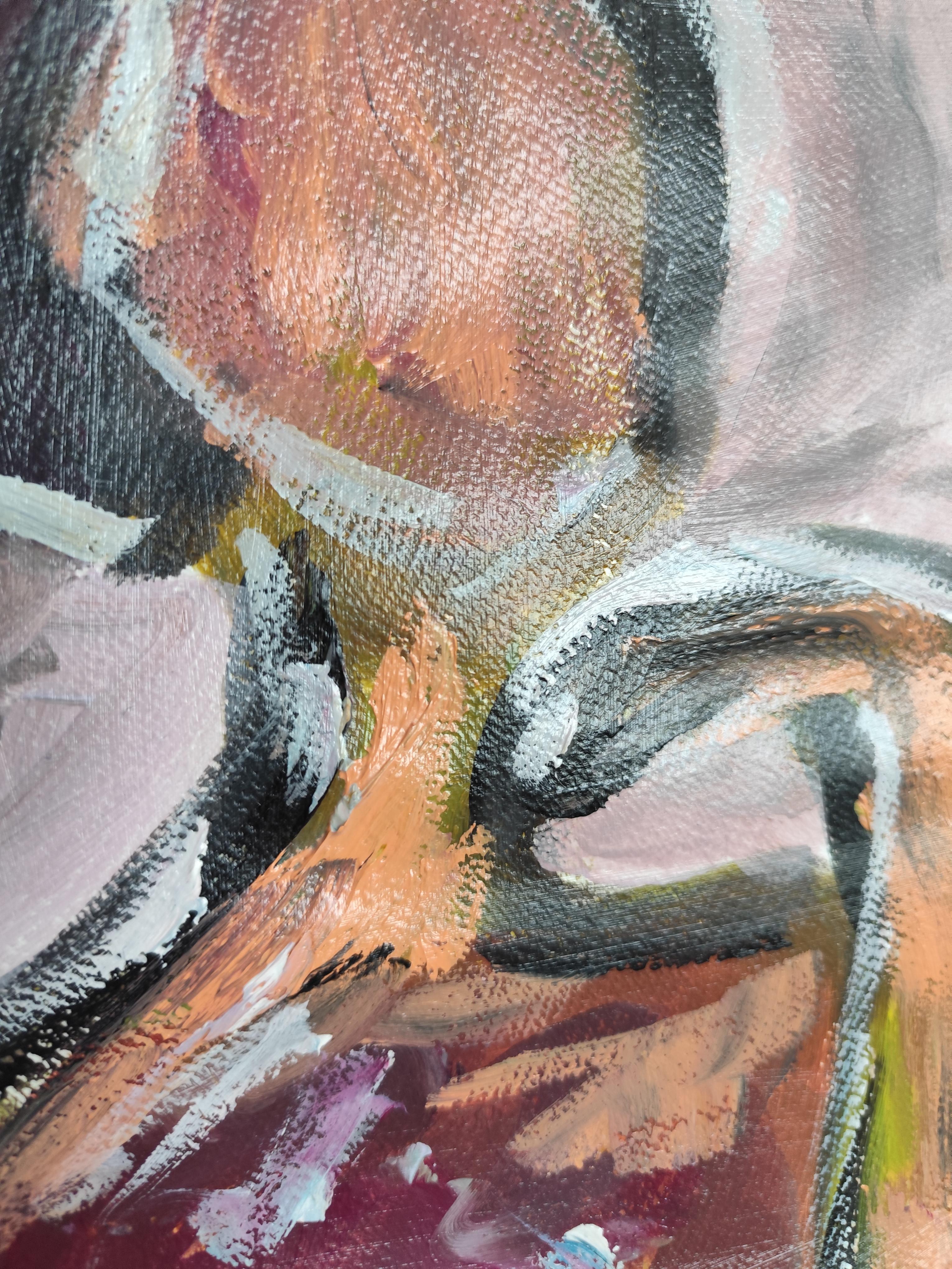 Abstract Expressionist impressionist portrait  of a woman on paper 