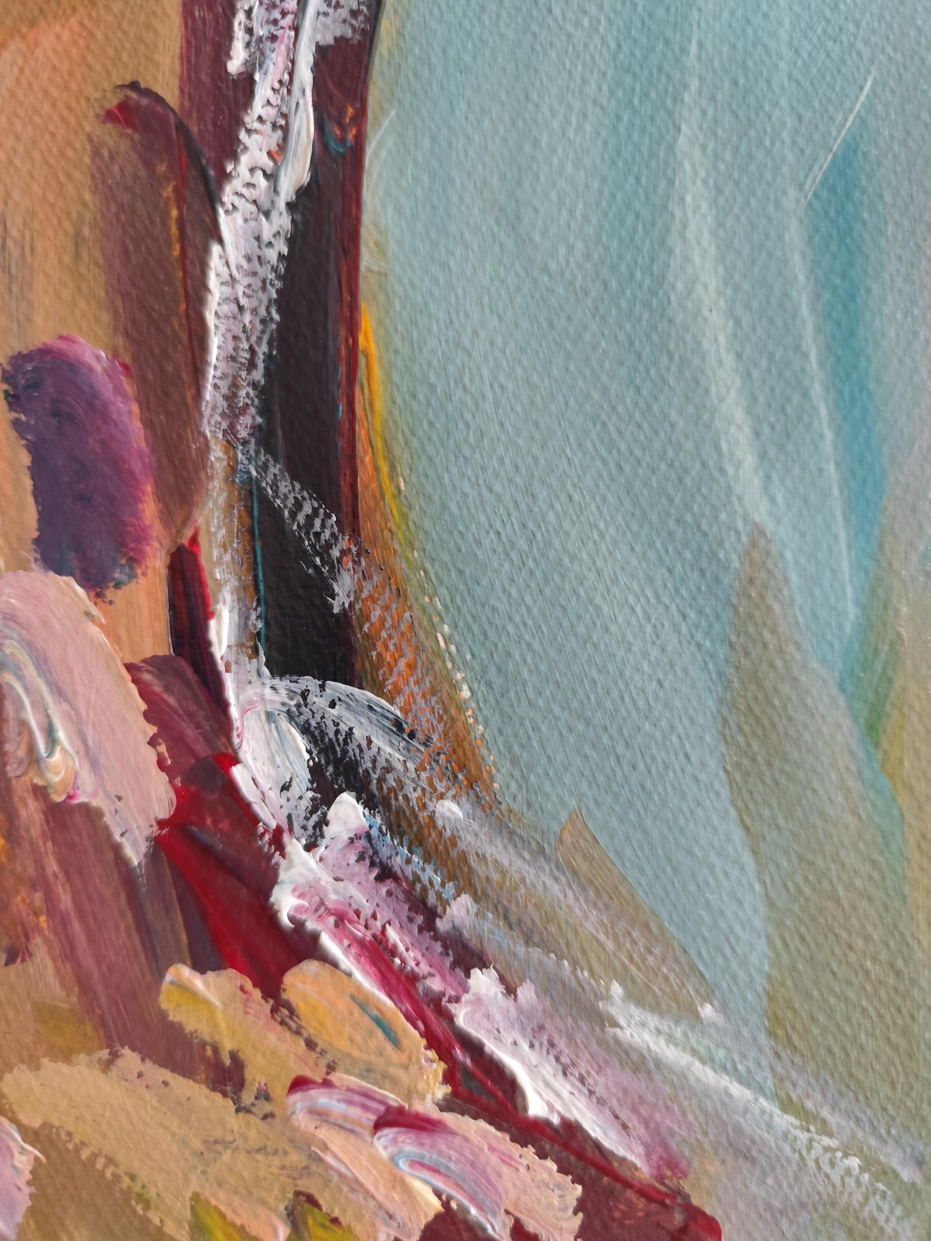 Abstract Expressionist impressionist portrait  of a woman on paper 