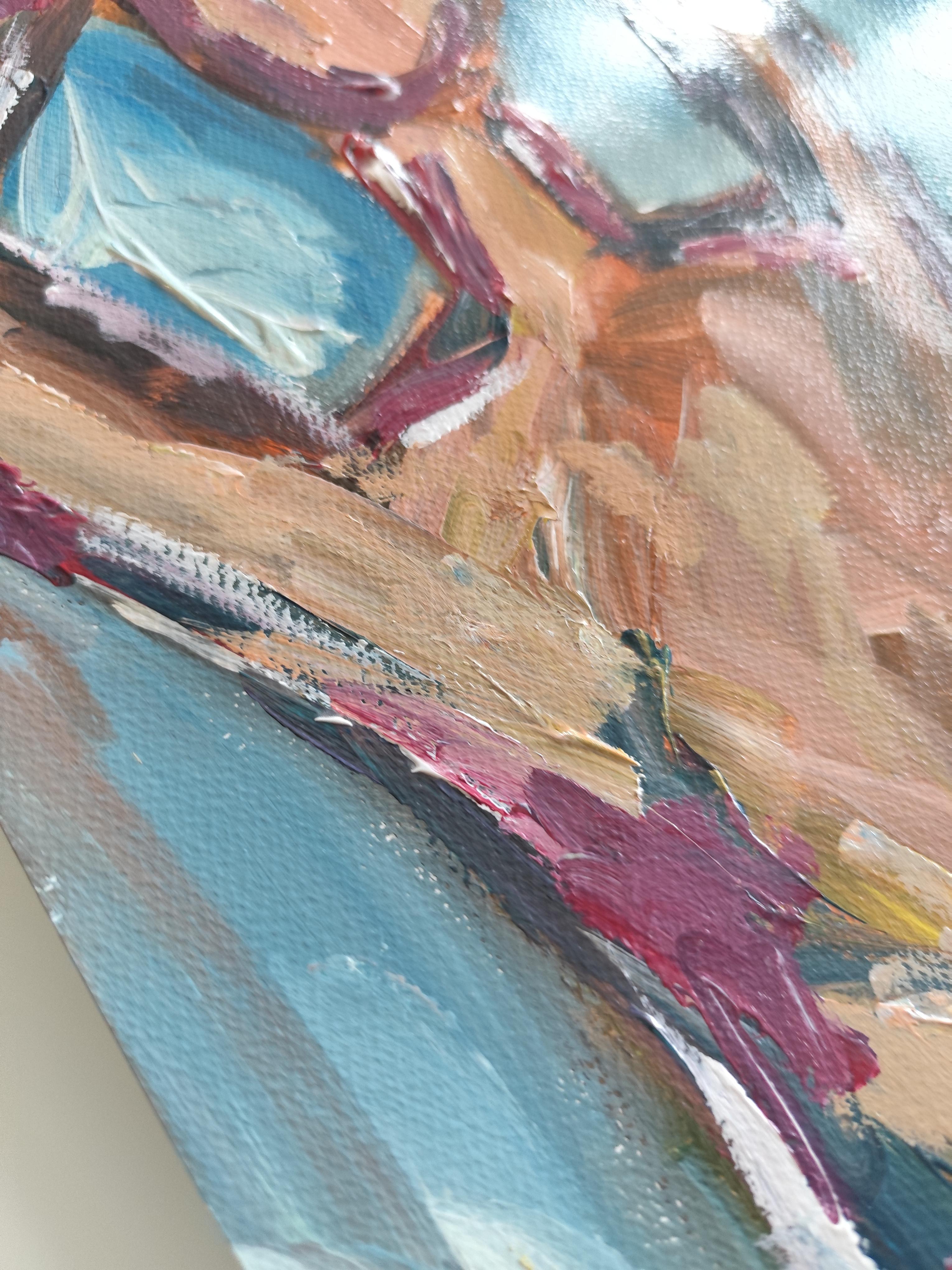 Abstract Expressionist impressionist portrait  of a woman on paper 