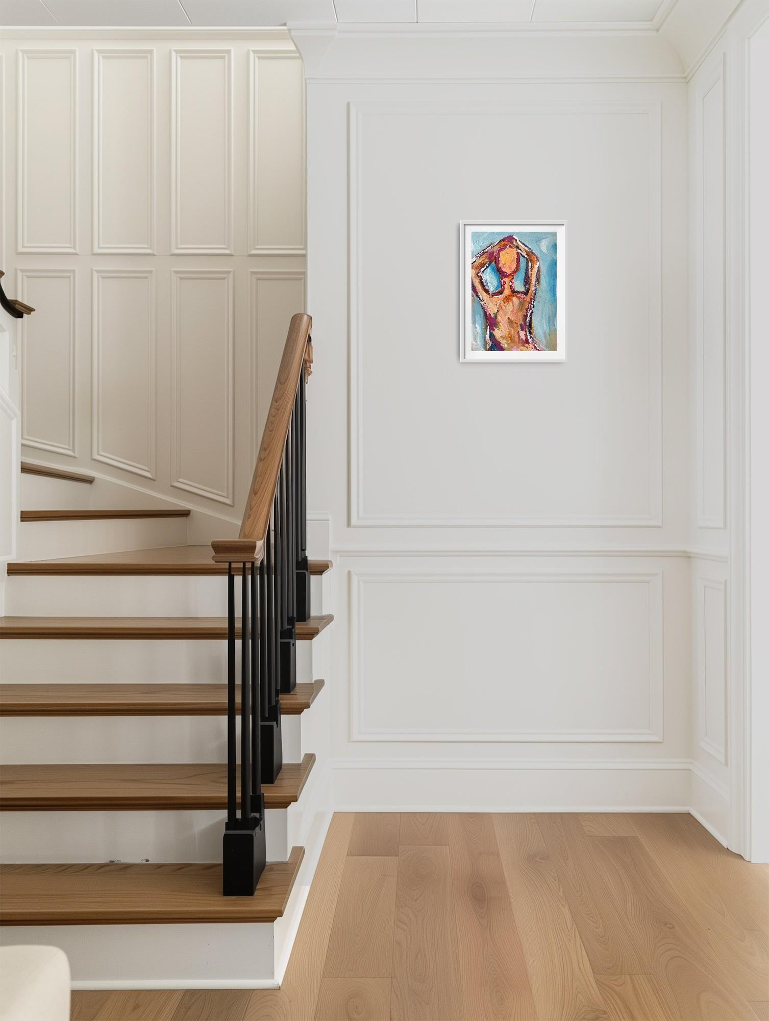 Abstract Expressionist impressionist portrait  of a woman on paper 