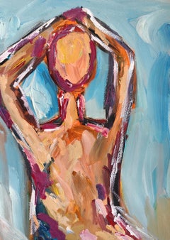Ritratto impressionista espressionista astratto  di una donna su carta "Unbreakable" (infrangibile)