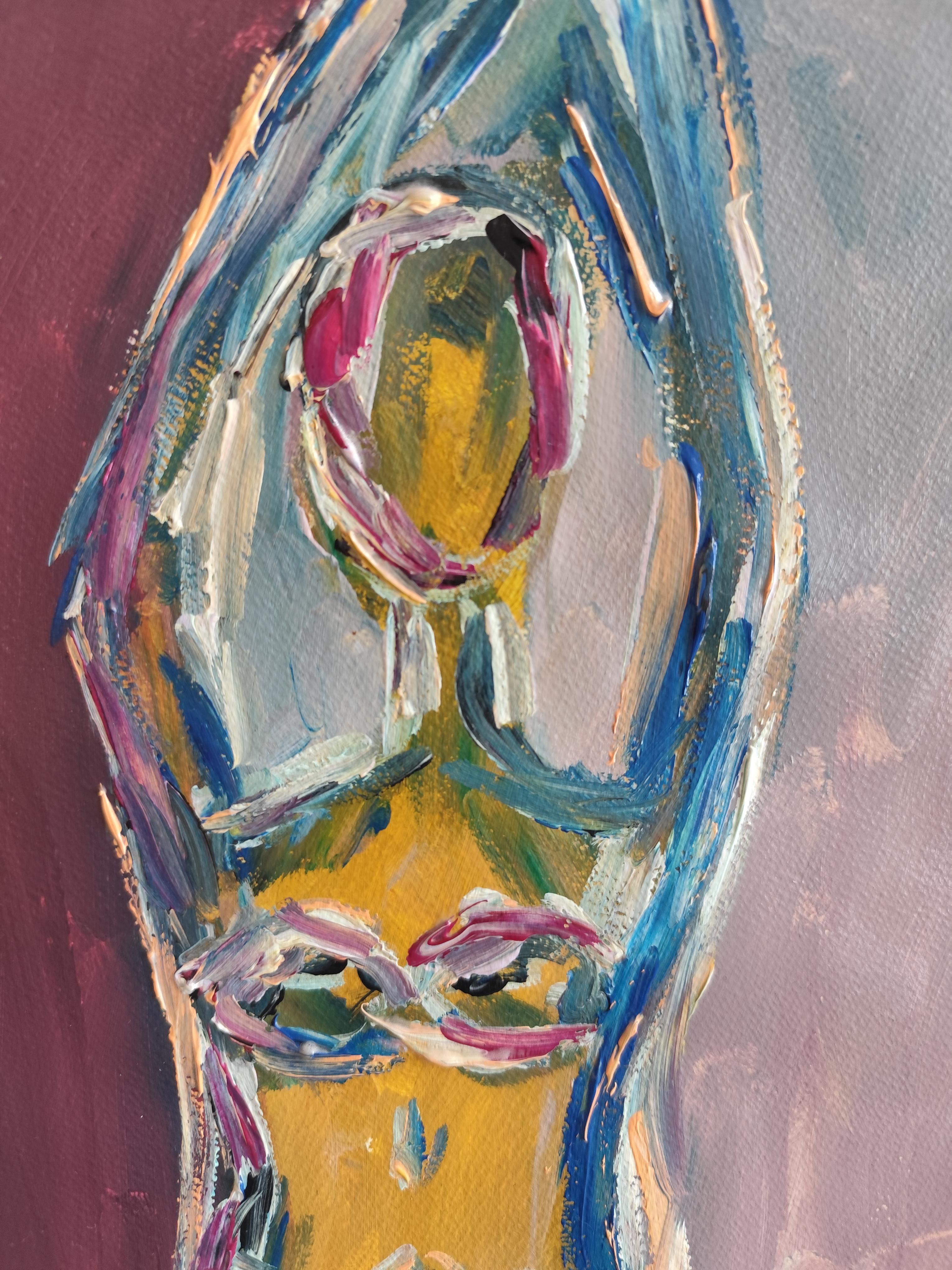 Abstrakter Expressionist impressionistischer Frauenkörper auf Papier 