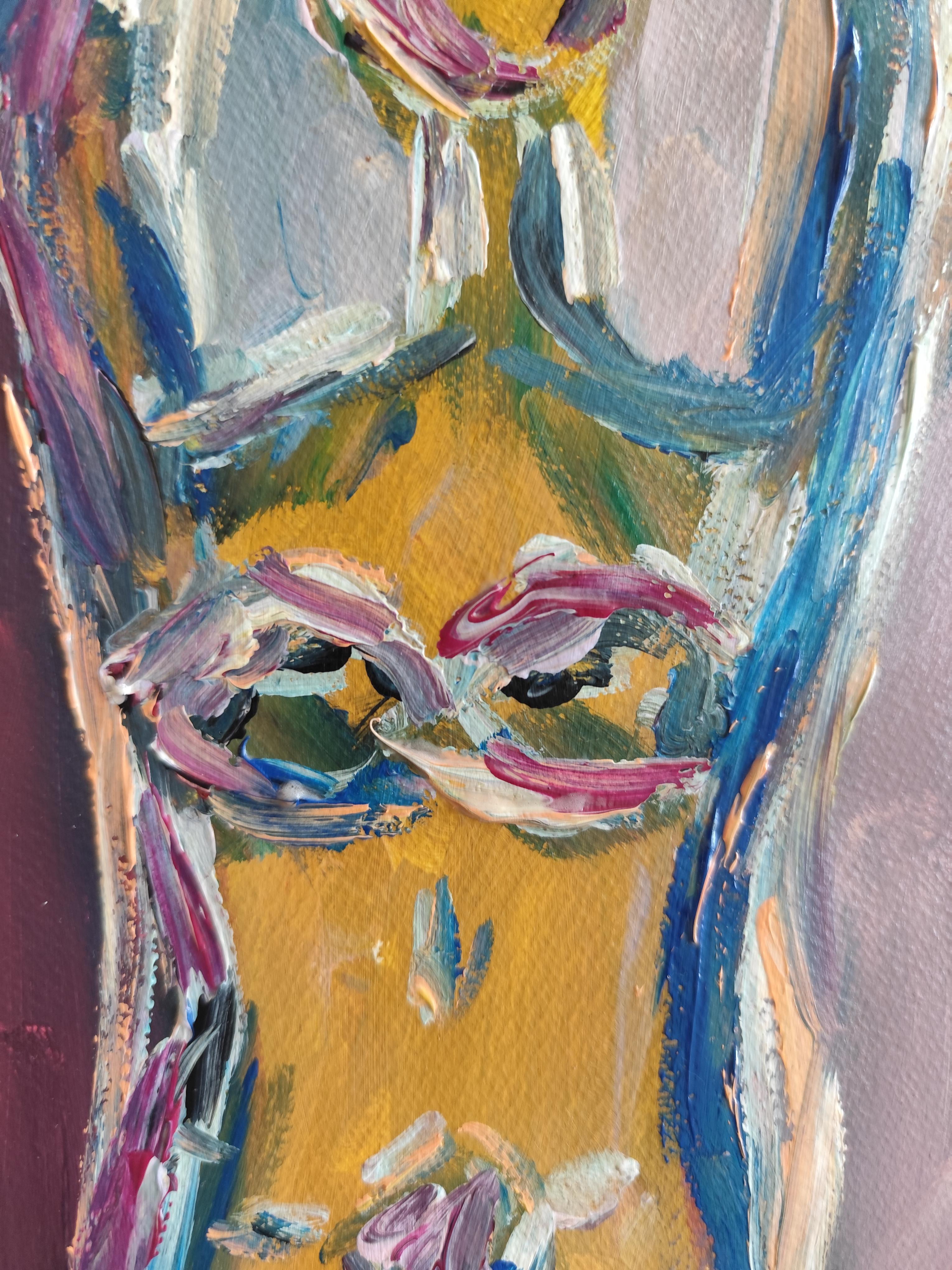 Abstrakter Expressionist impressionistischer Frauenkörper auf Papier 