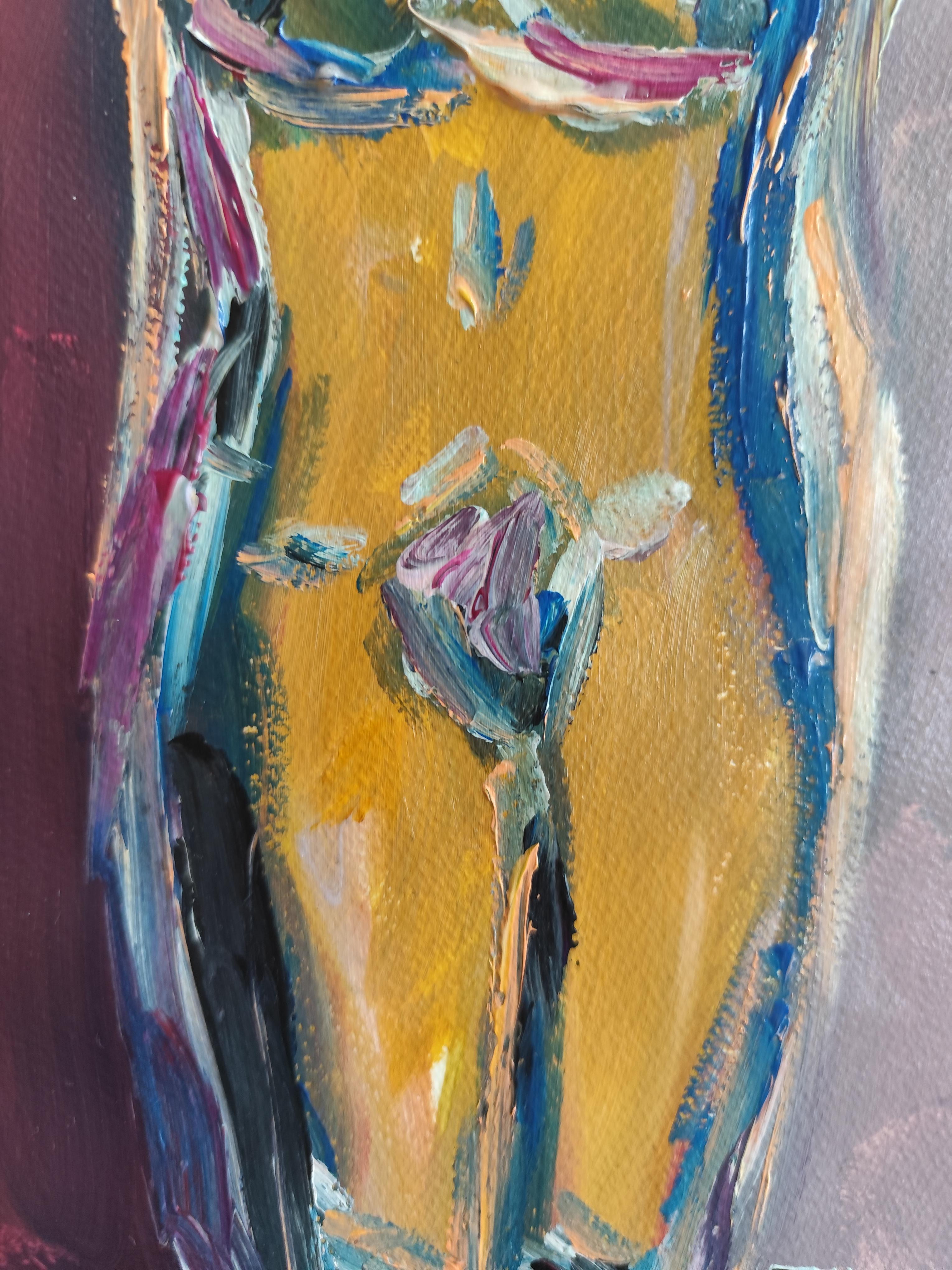 Abstrakter Expressionist impressionistischer Frauenkörper auf Papier 