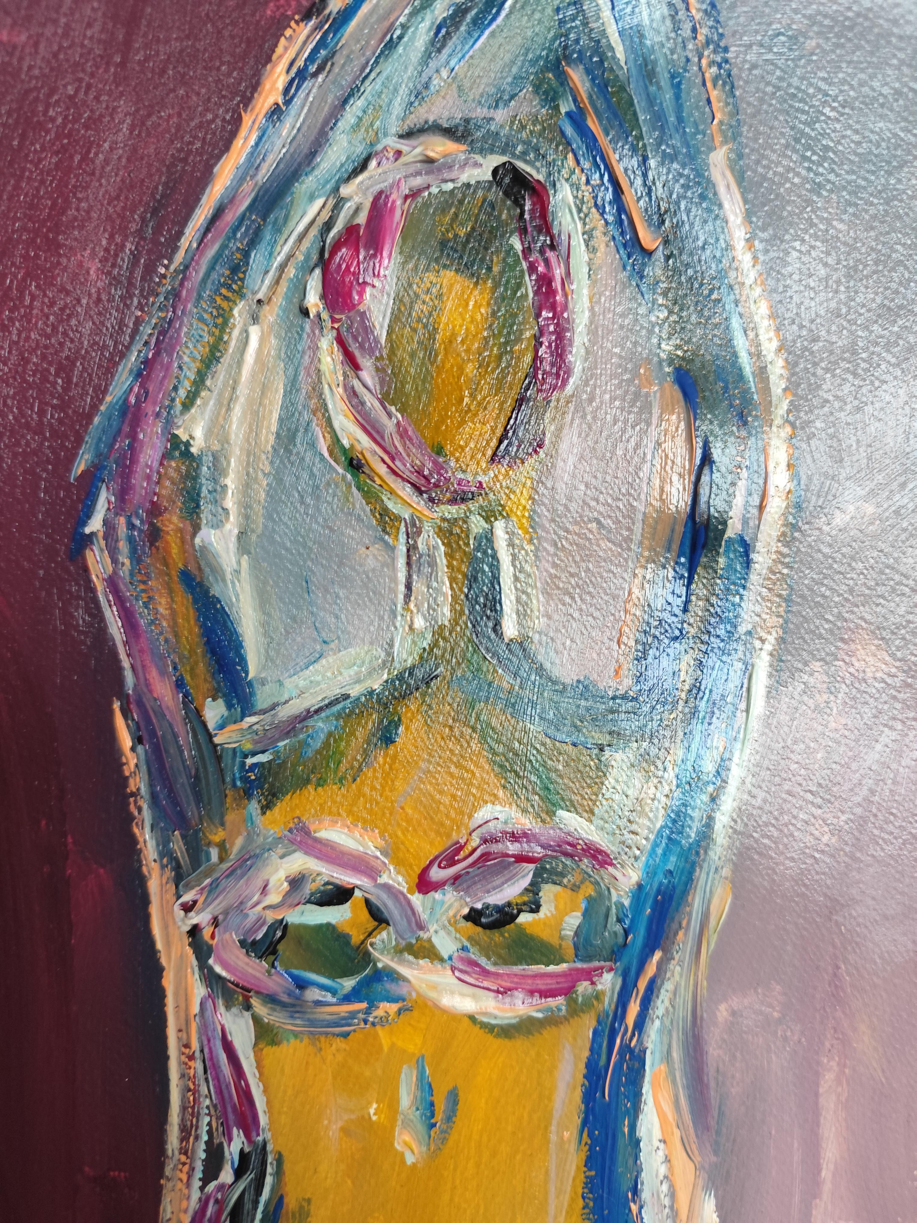 Abstrakter Expressionist impressionistischer Frauenkörper auf Papier 