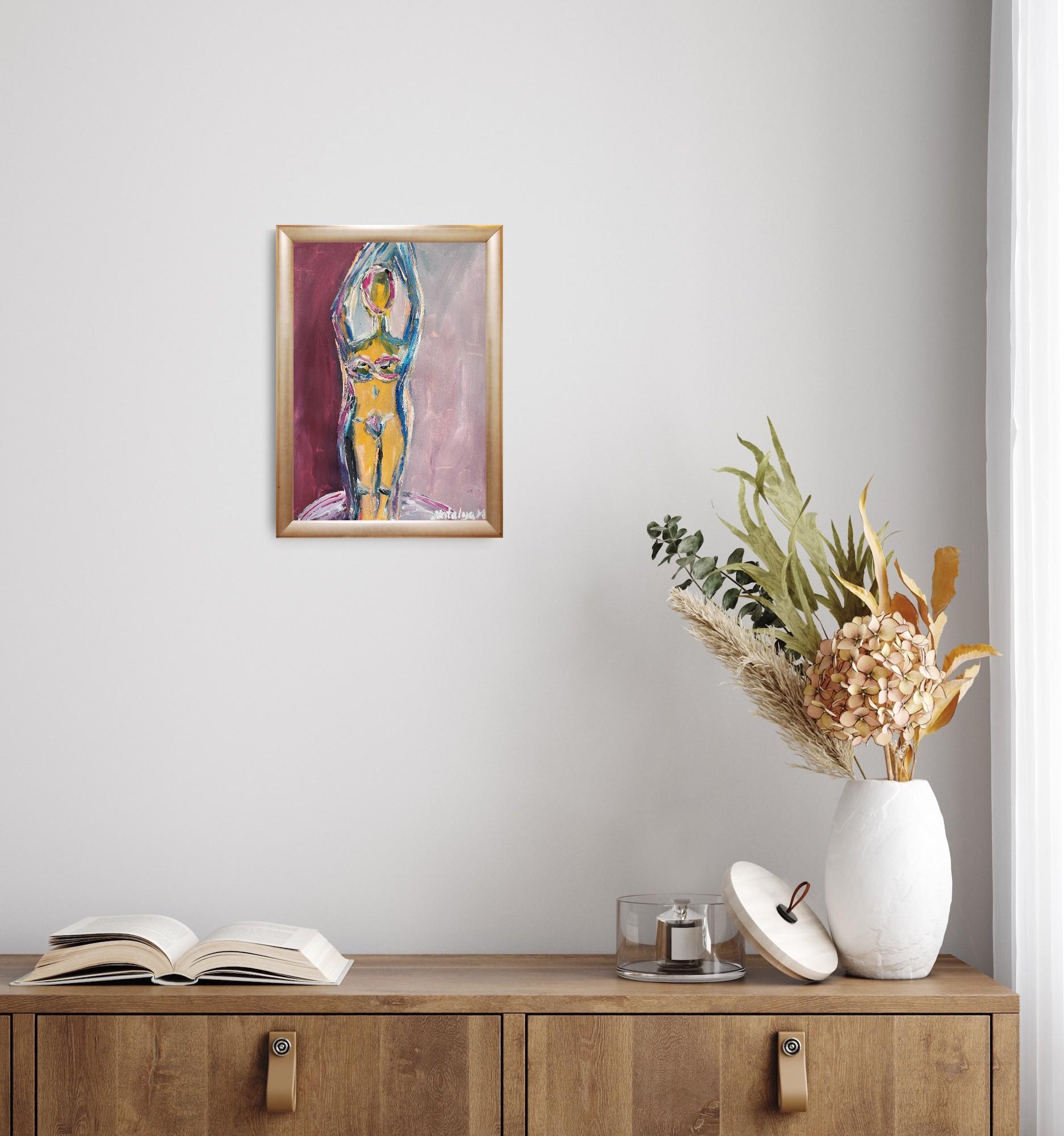 Abstrakter Expressionist impressionistischer Frauenkörper auf Papier 
