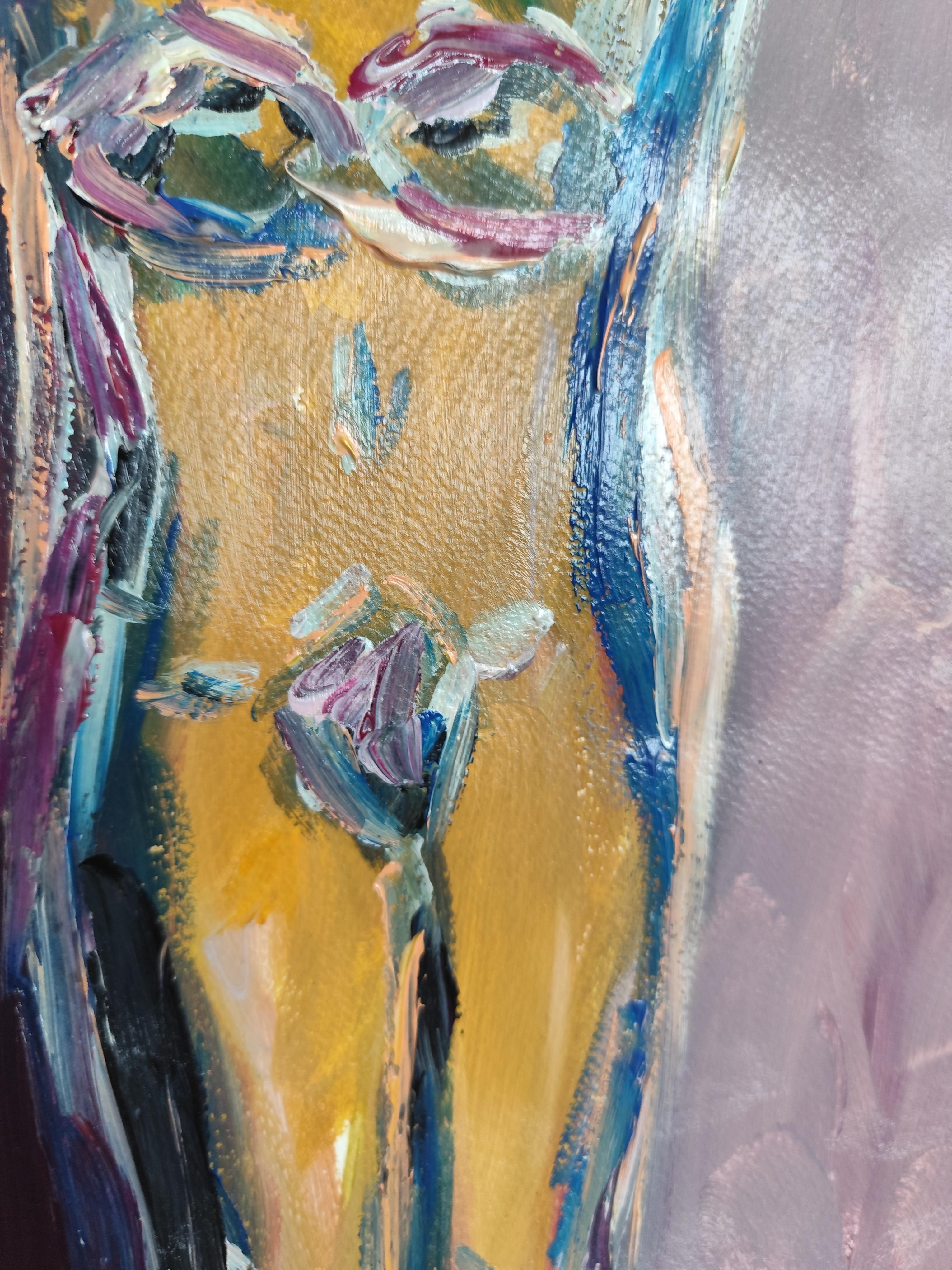 Abstrakter Expressionist impressionistischer Frauenkörper auf Papier 