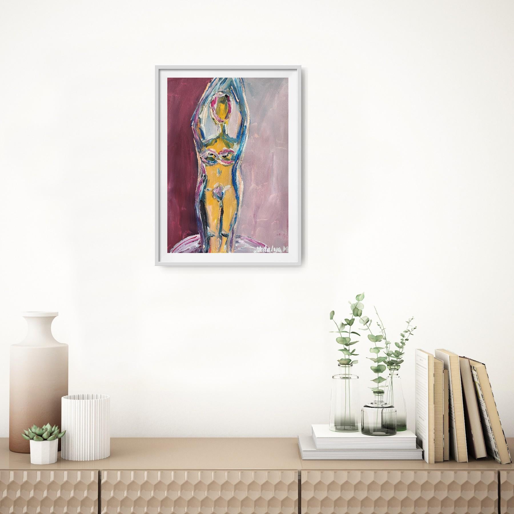 Abstrakter Expressionist impressionistischer Frauenkörper auf Papier 