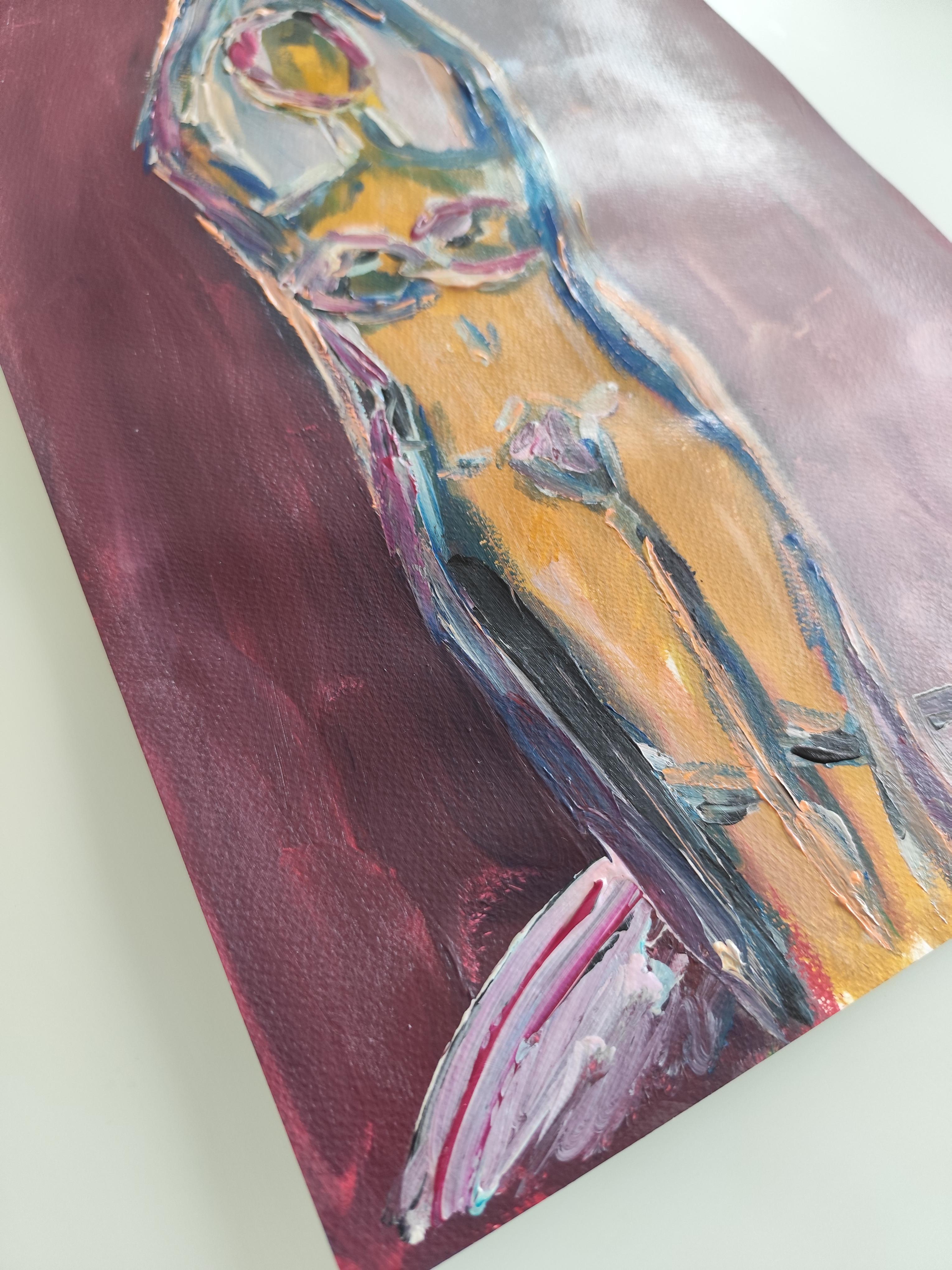 Abstrakter Expressionist impressionistischer Frauenkörper auf Papier 