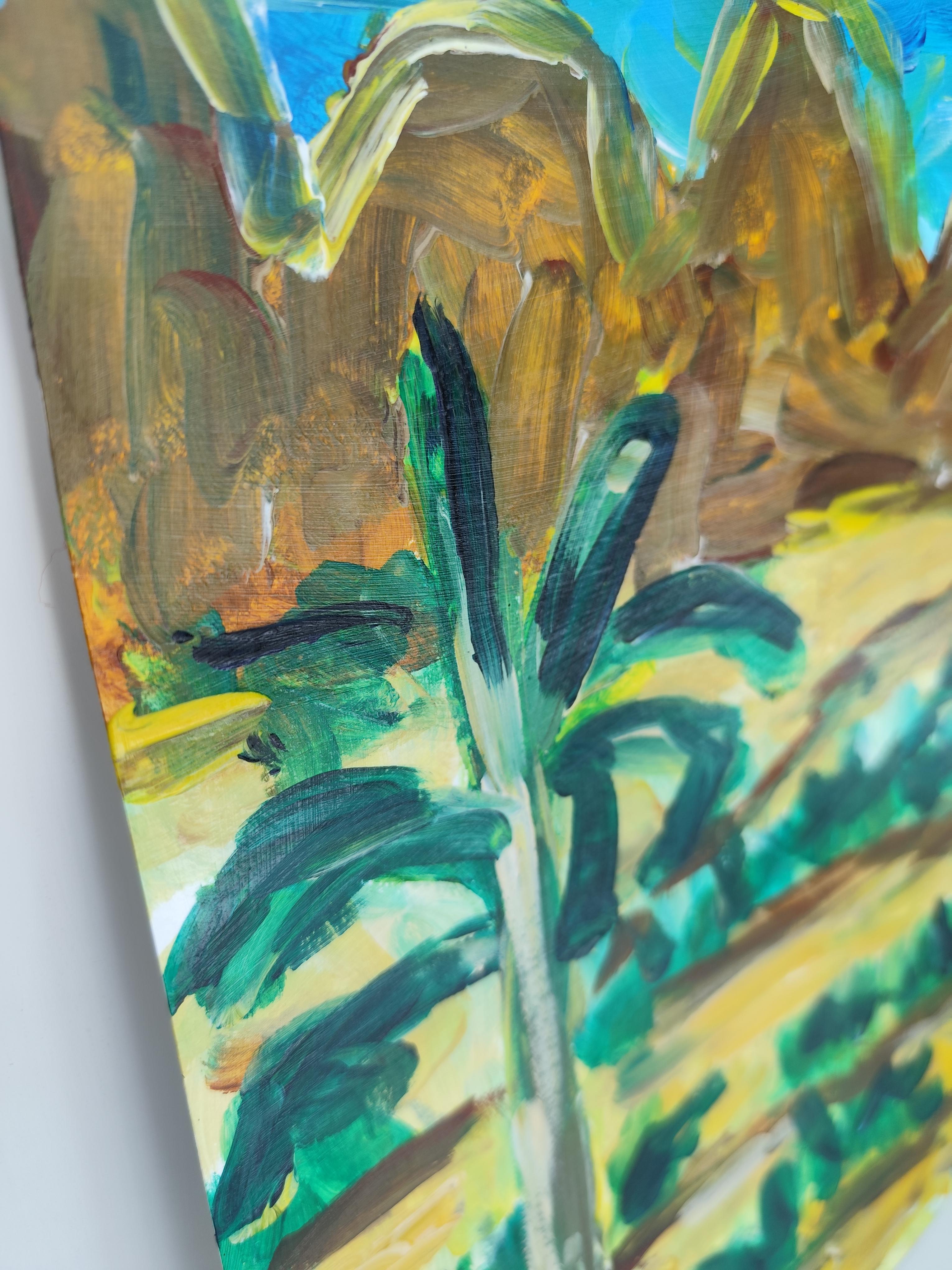 Abstract expressionist landscape desert painting 
