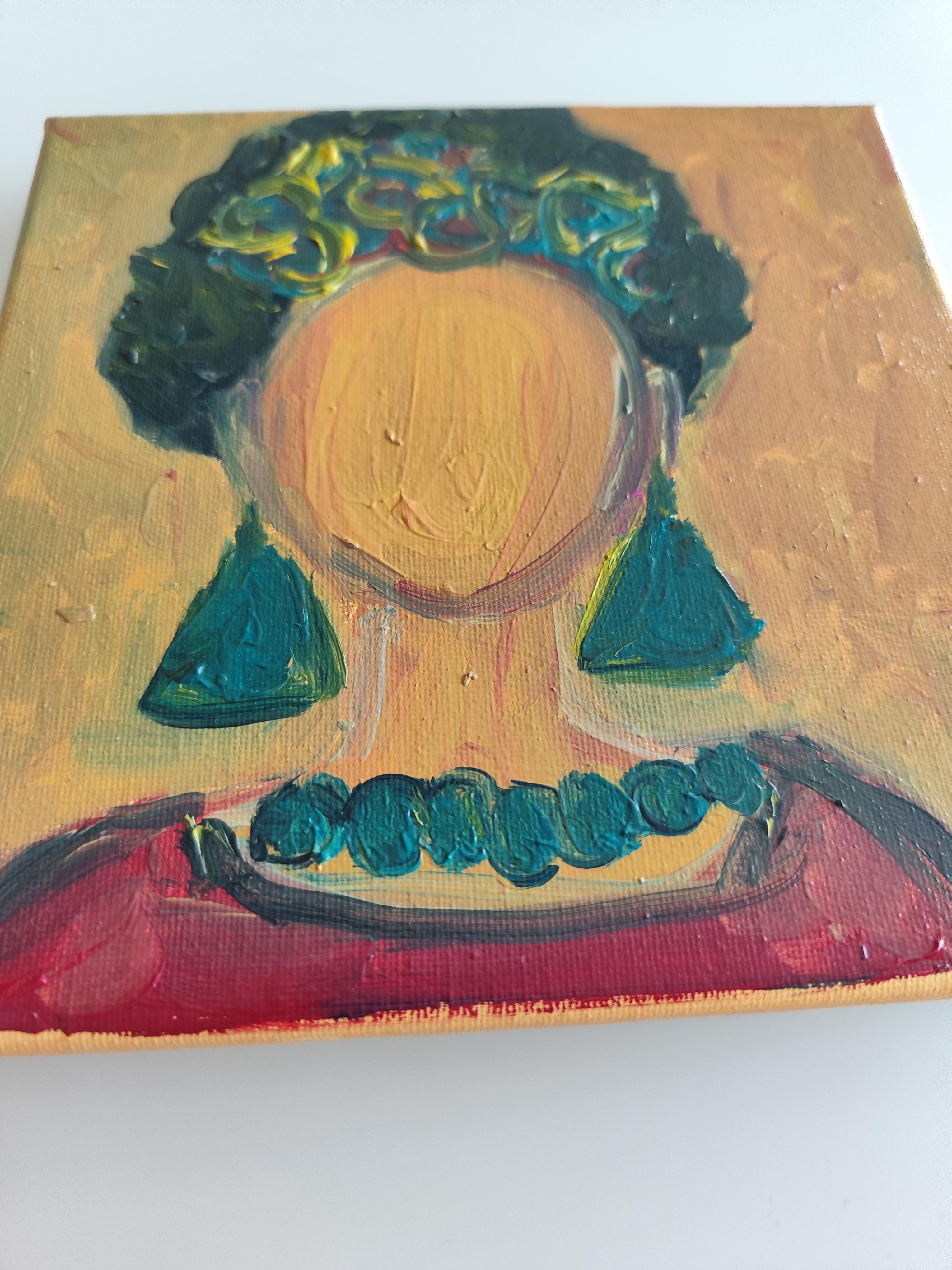 Portrait expressionniste abstrait de Frida Kahlo toile à l'huile 