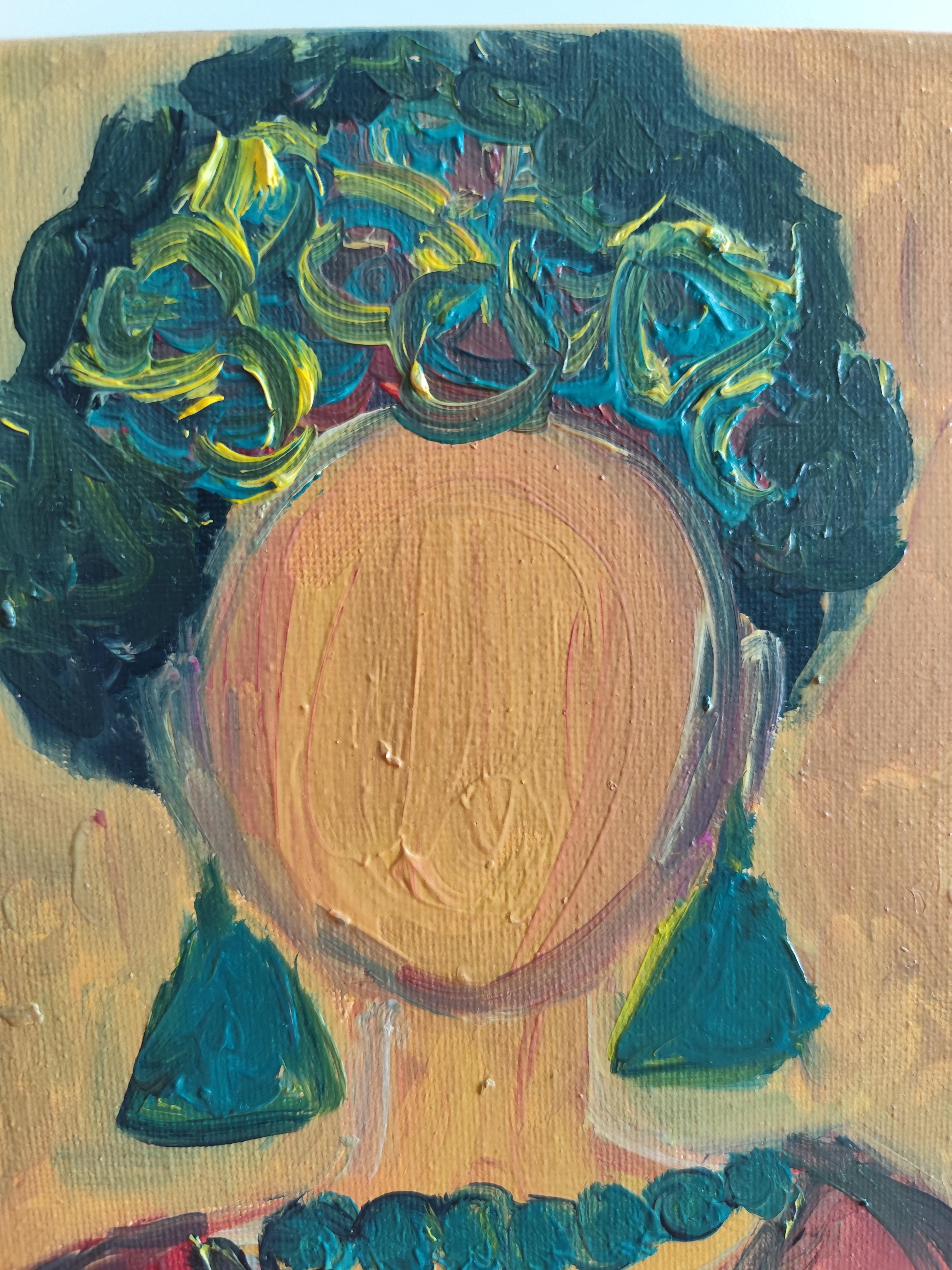 Portrait expressionniste abstrait de Frida Kahlo toile à l'huile 