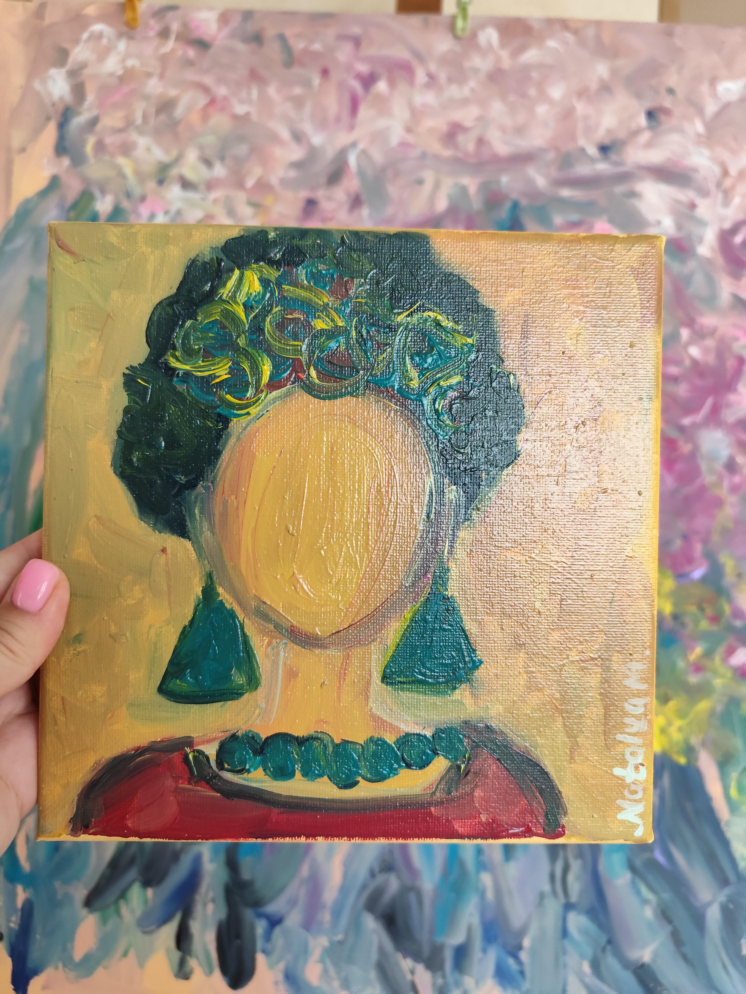 Portrait expressionniste abstrait de Frida Kahlo toile à l'huile 