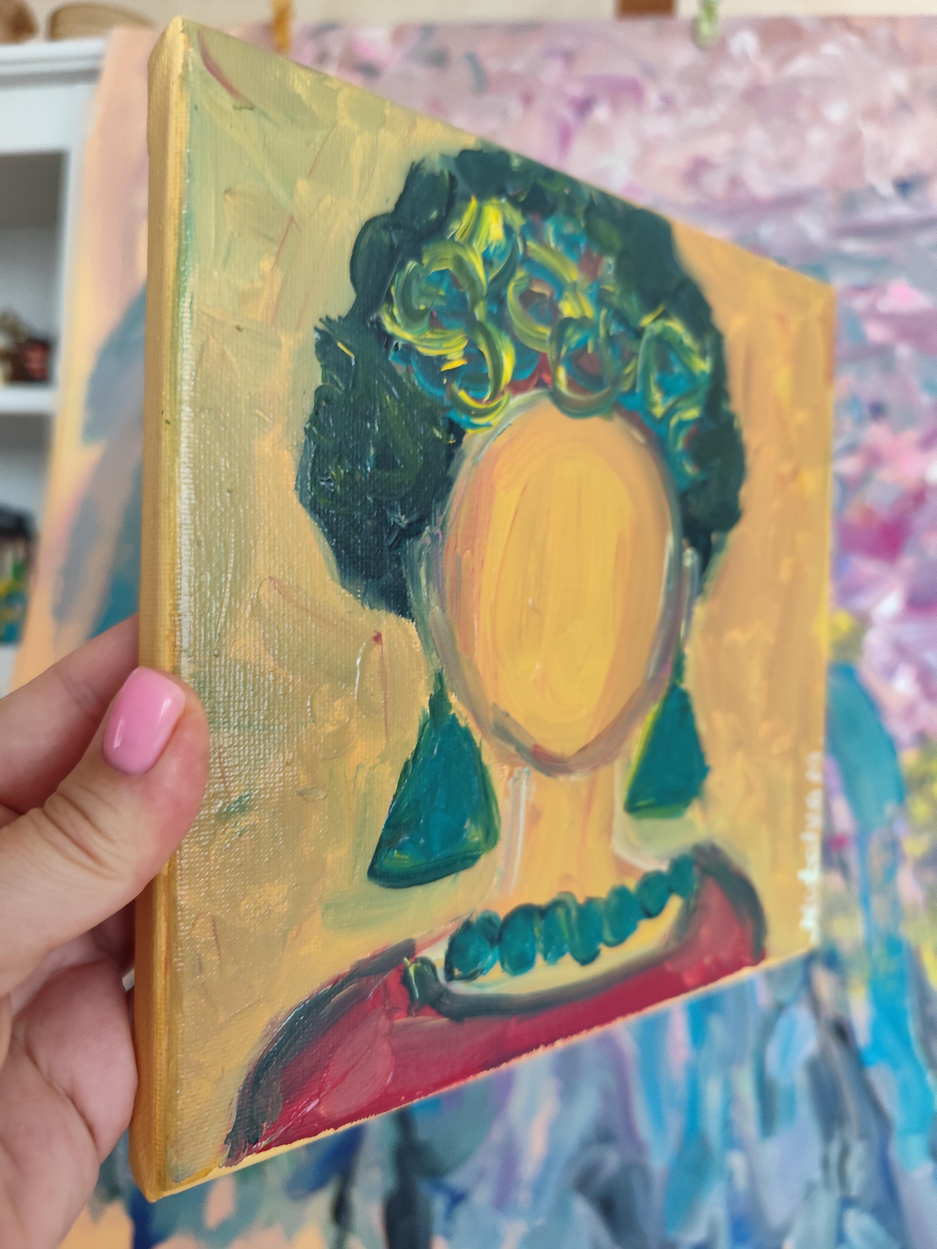 Portrait expressionniste abstrait de Frida Kahlo toile à l'huile 